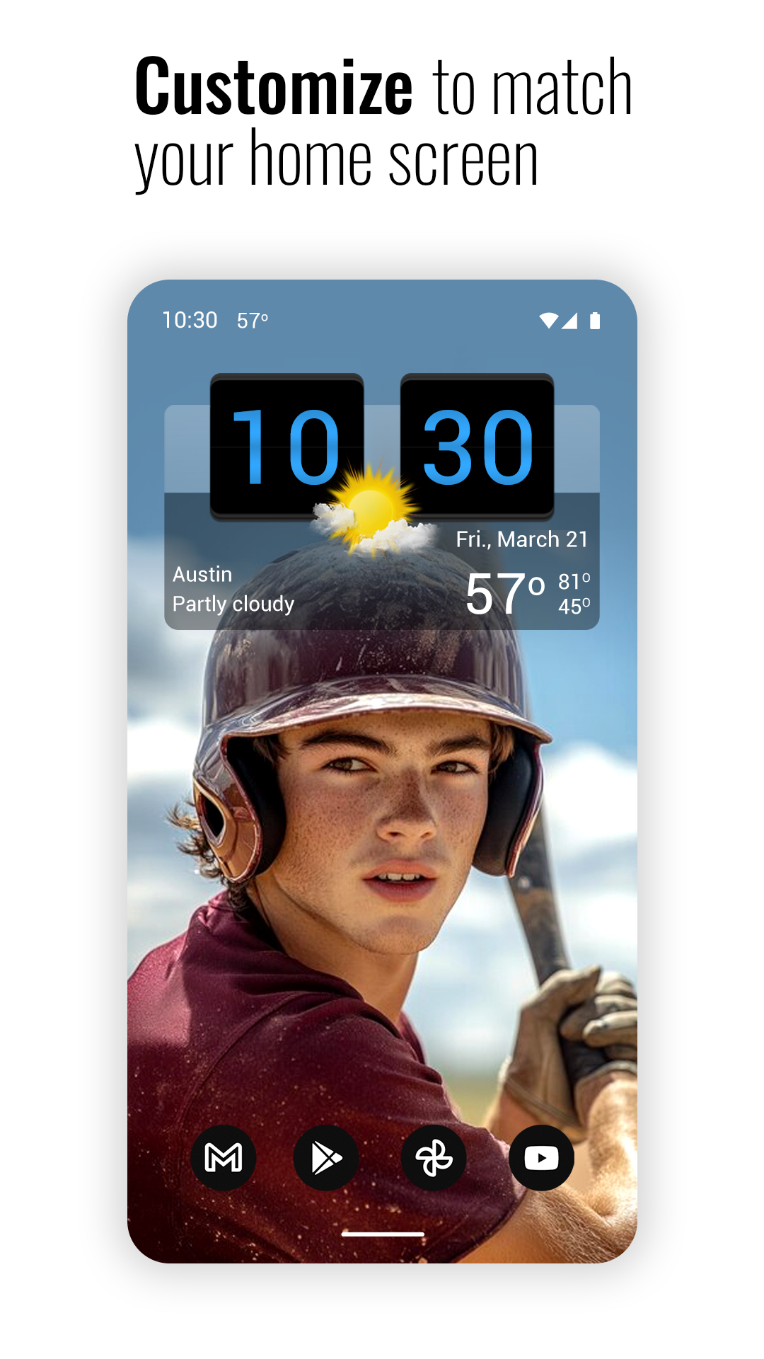 اسکرین شات 2 برنامه Sense Flip Clock & Weather