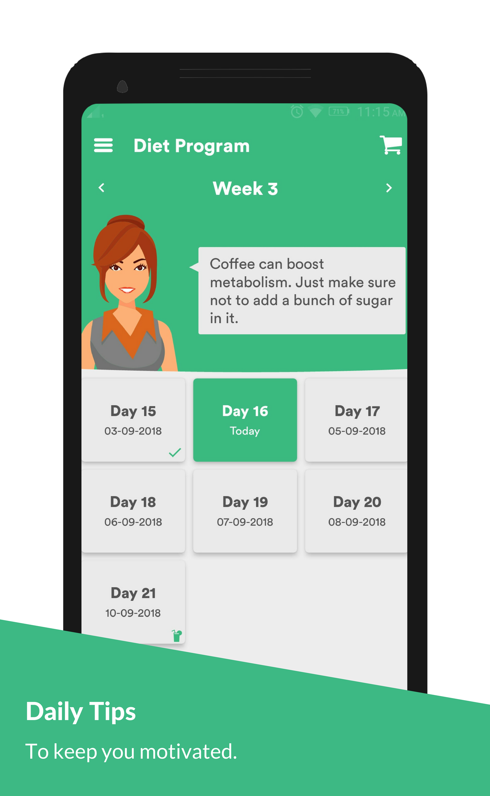 اسکرین شات 2 برنامه Weight Loss Coach: Lose Weight