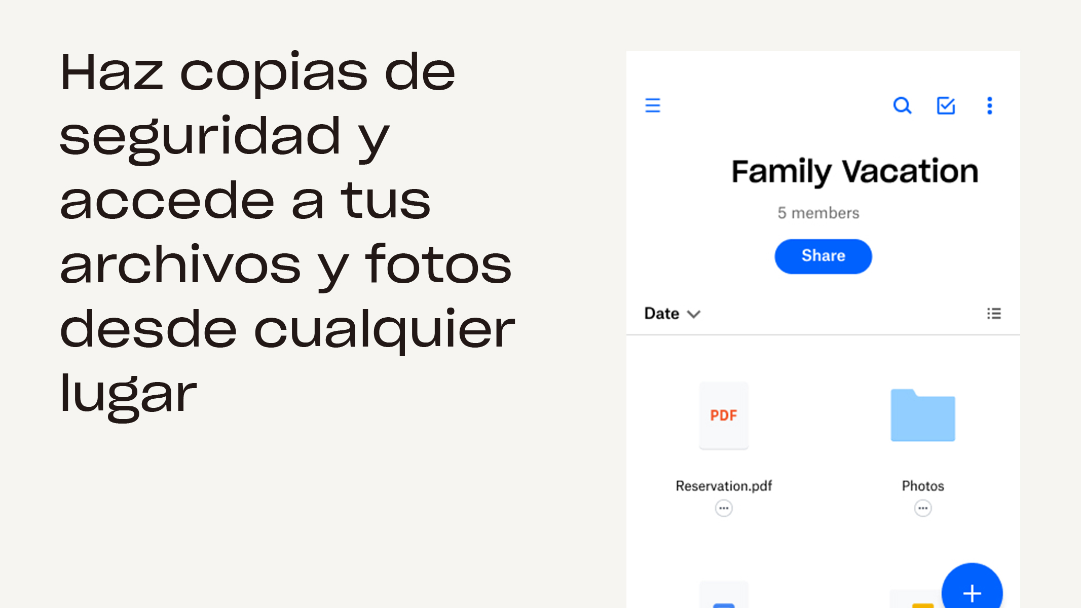 اسکرین شات 1 برنامه Dropbox: Almacenamiento Seguro