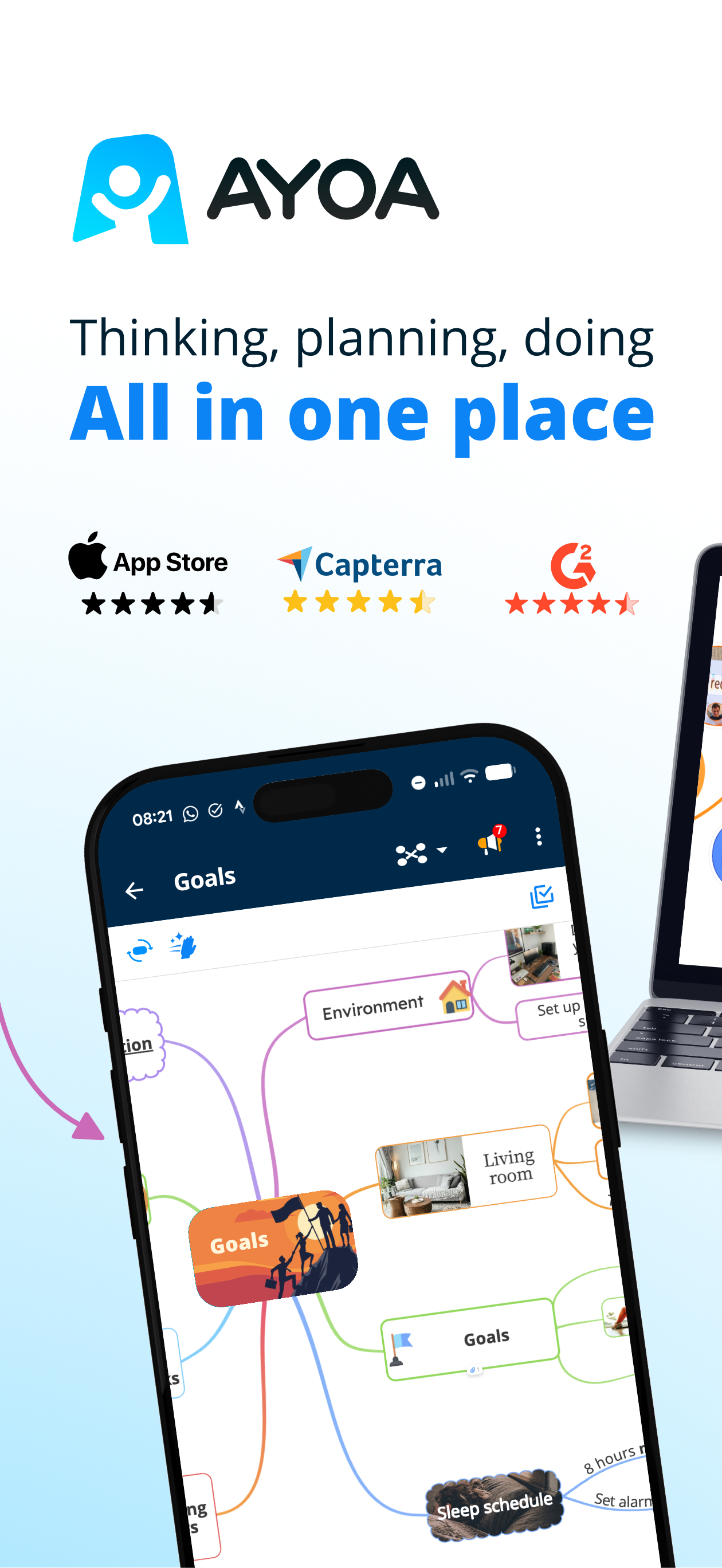 اسکرین شات 1 برنامه AYOA - Mind Mapping