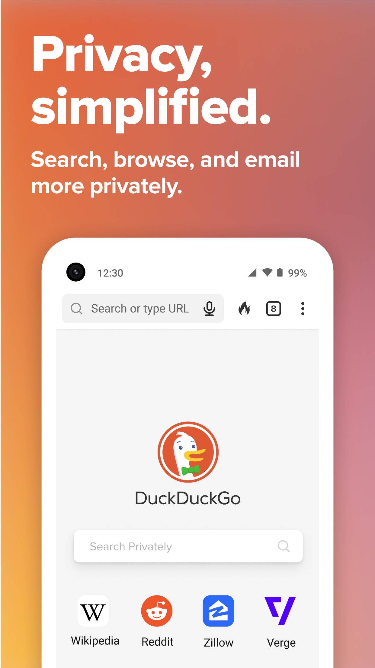 اسکرین شات 1 برنامه DuckDuckGo Browser, Search, AI