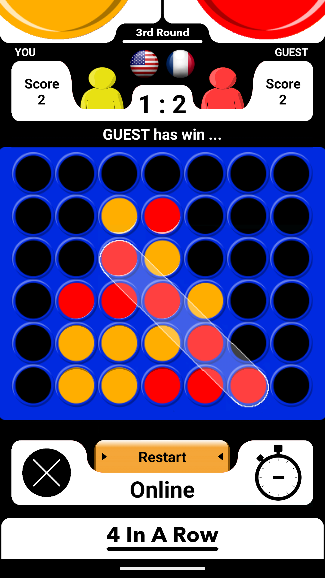 اسکرین شات 1 بازی 4 In A Row Board Game Connect