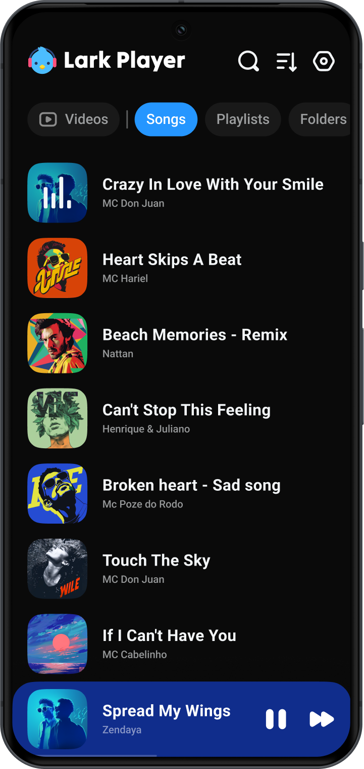 اسکرین شات 1 برنامه Lark Player:Music Player & MP3