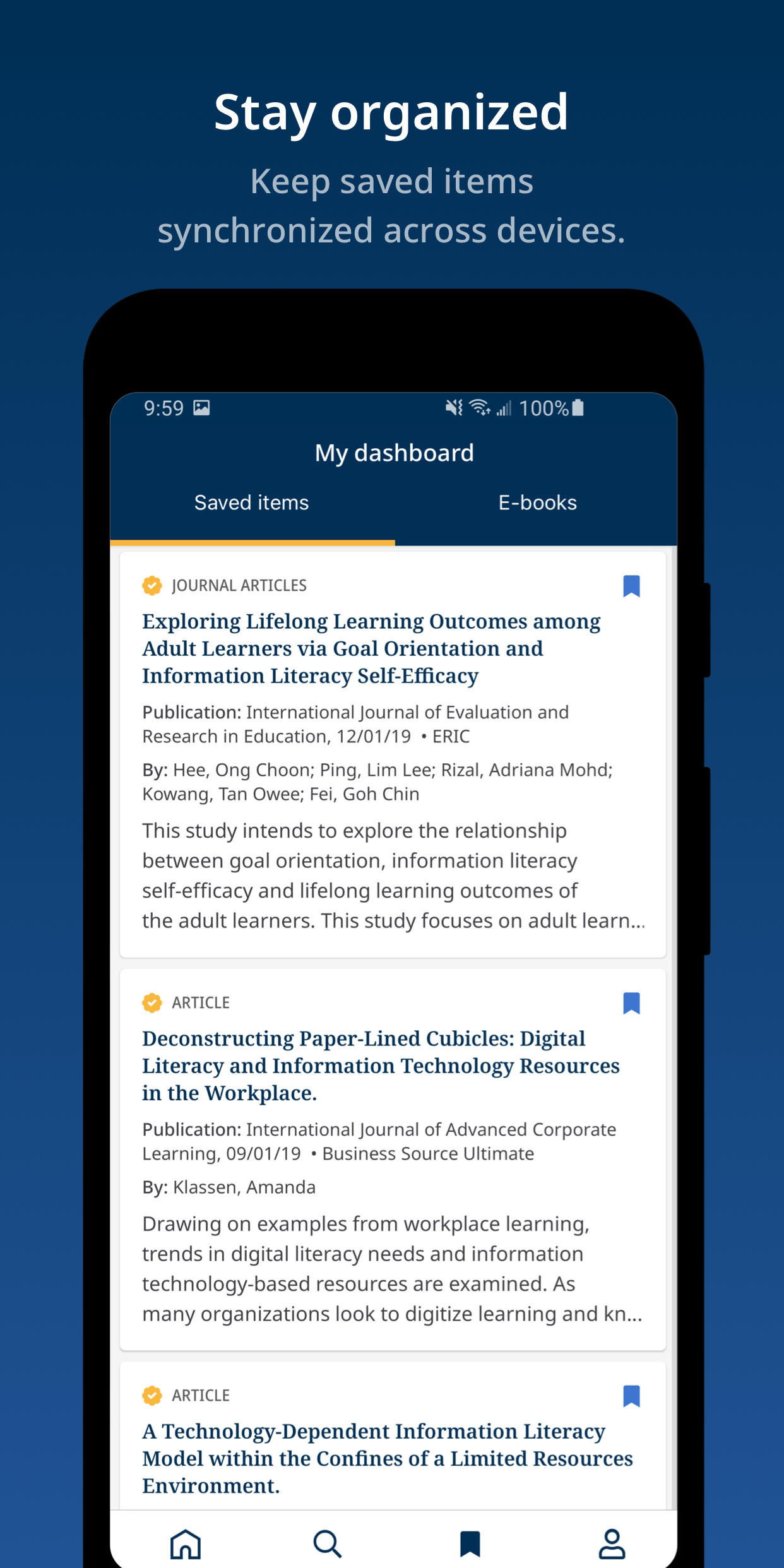 اسکرین شات 4 برنامه EBSCO Mobile