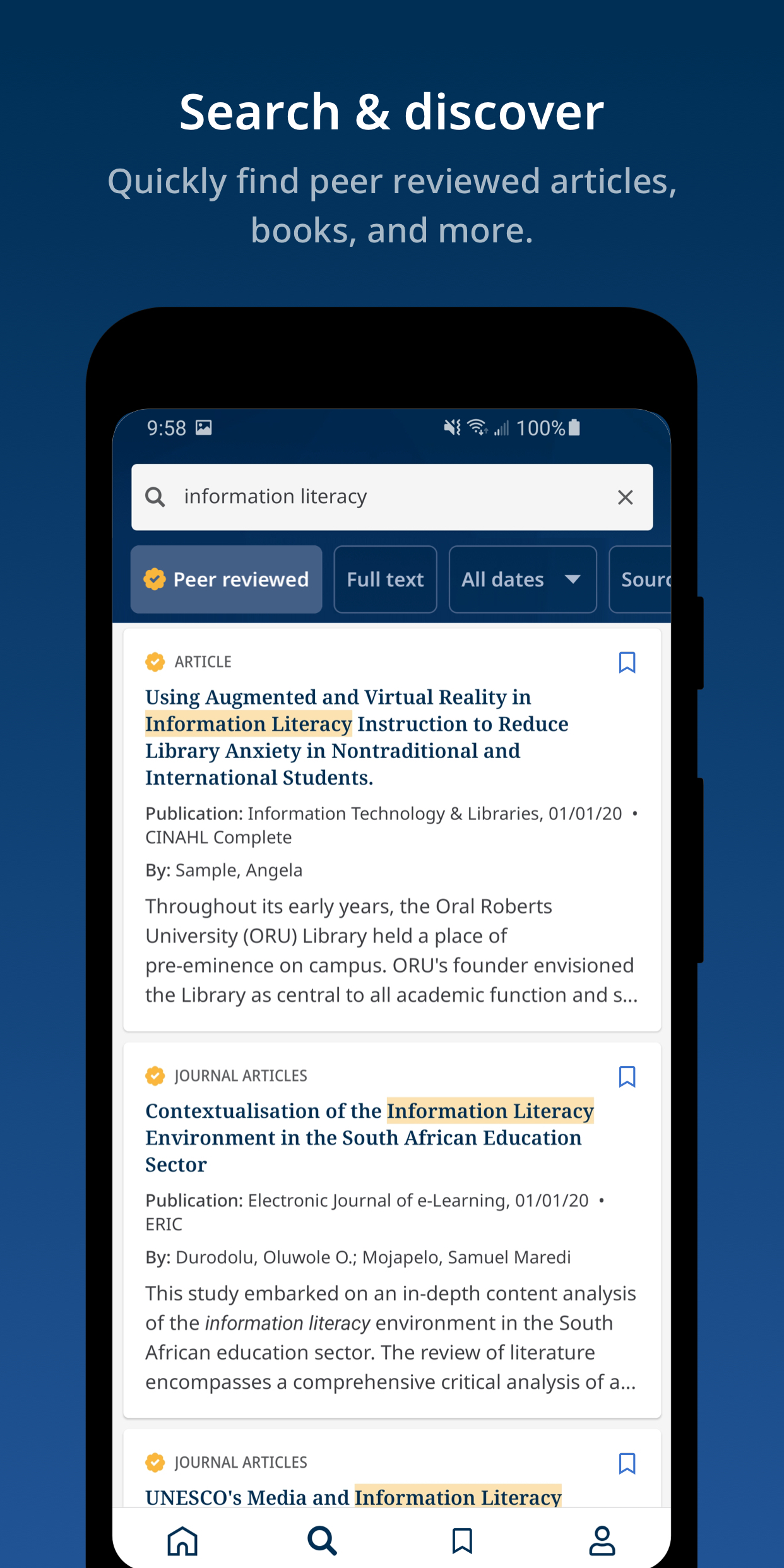 اسکرین شات 3 برنامه EBSCO Mobile