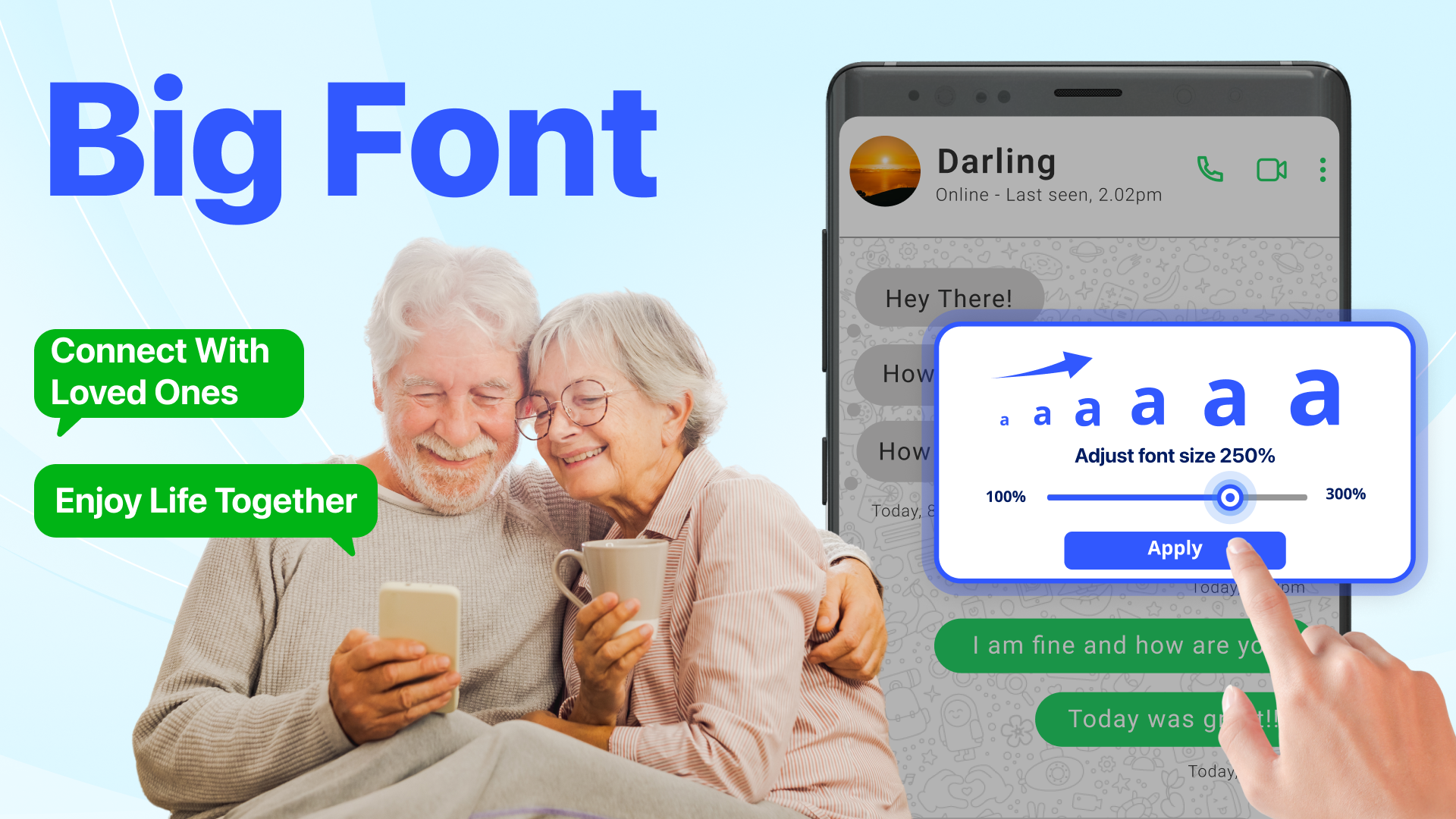 اسکرین شات 1 برنامه Big Font - Big Text Size