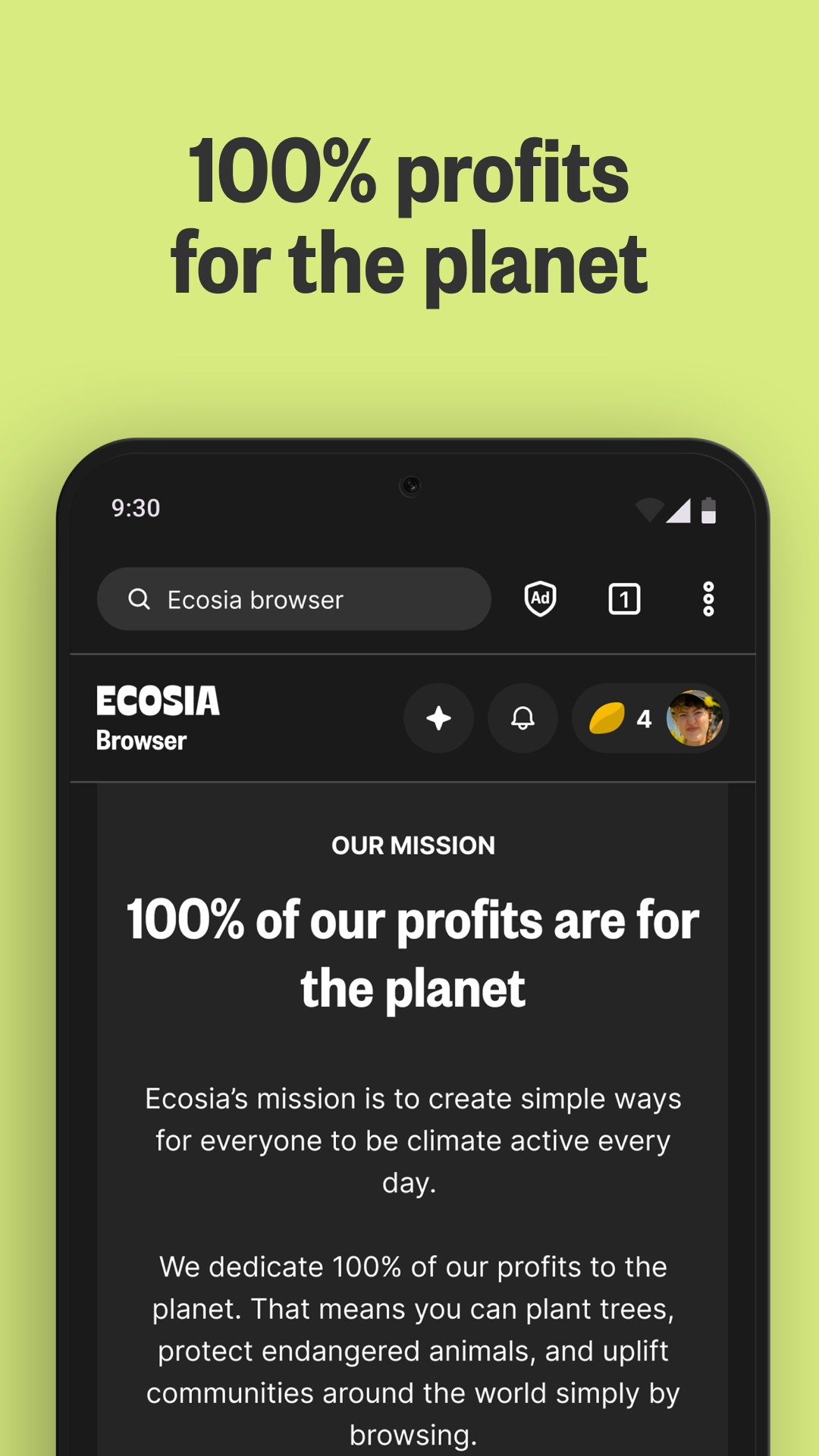 اسکرین شات 5 برنامه Ecosia: Search to plant trees