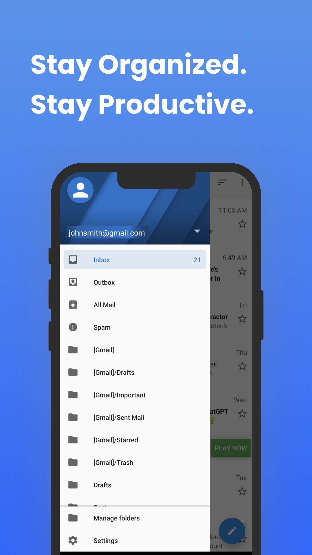اسکرین شات 2 برنامه Email Homescreen