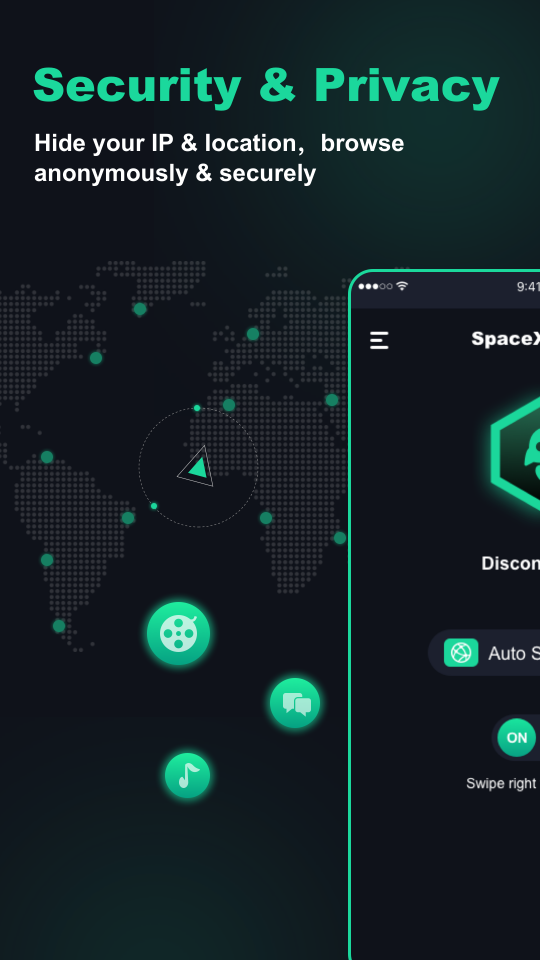 اسکرین شات 1 برنامه SpaceX Proxy - Safer & Private