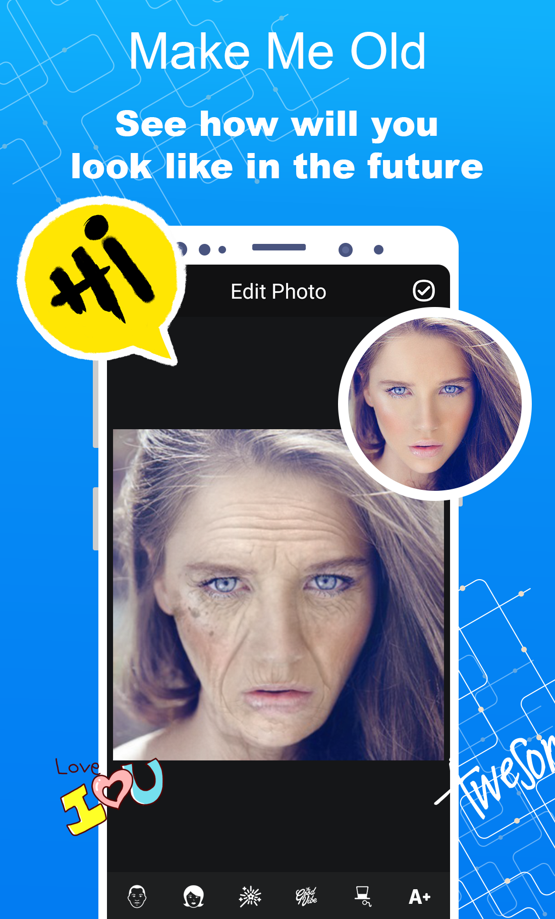 اسکرین شات 1 برنامه Make Me Old - Aged Face Maker