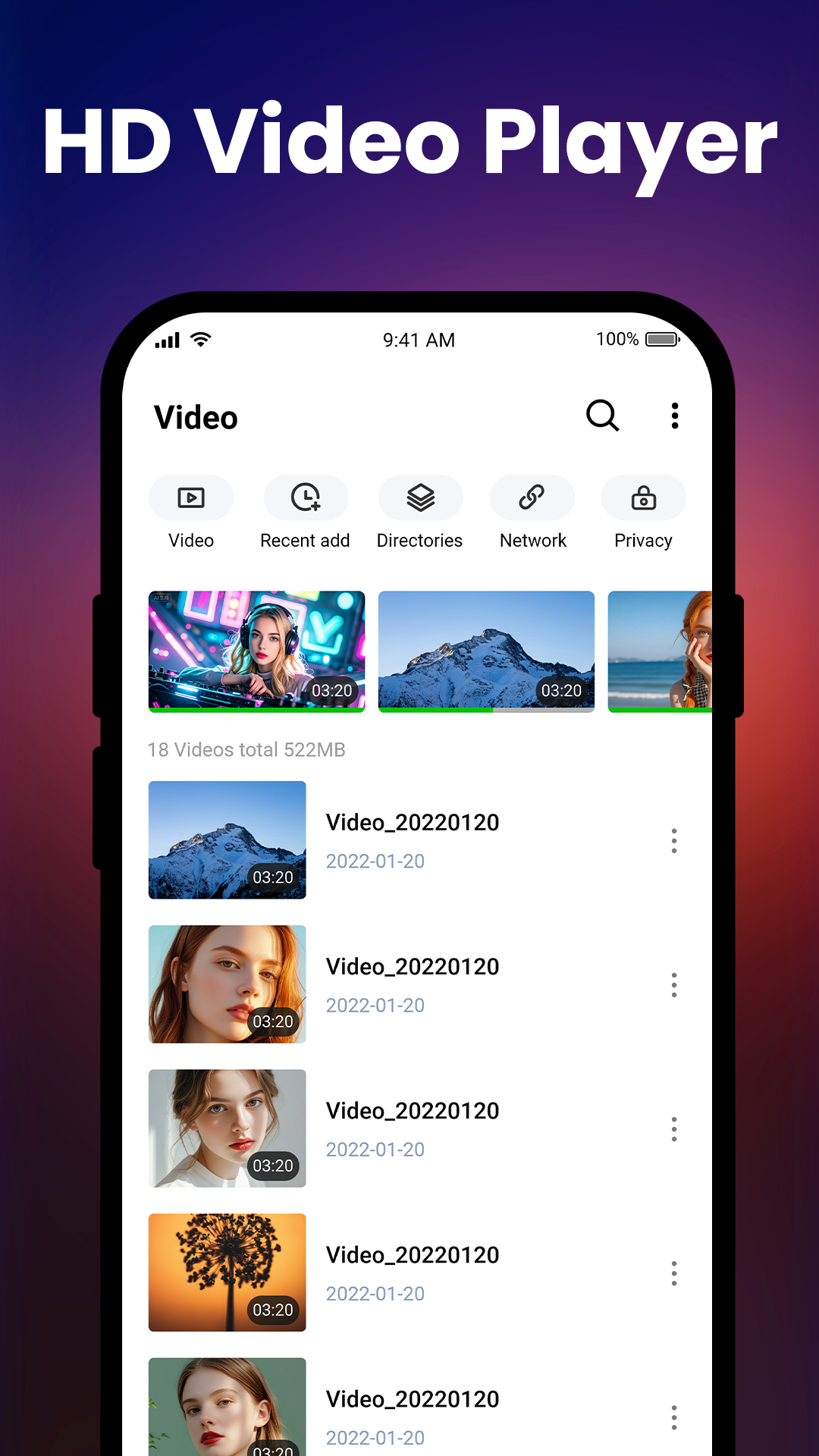 اسکرین شات 2 برنامه Video Player All Format
