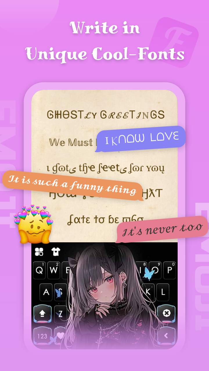 اسکرین شات 5 برنامه Emoji keyboard - Themes, Fonts