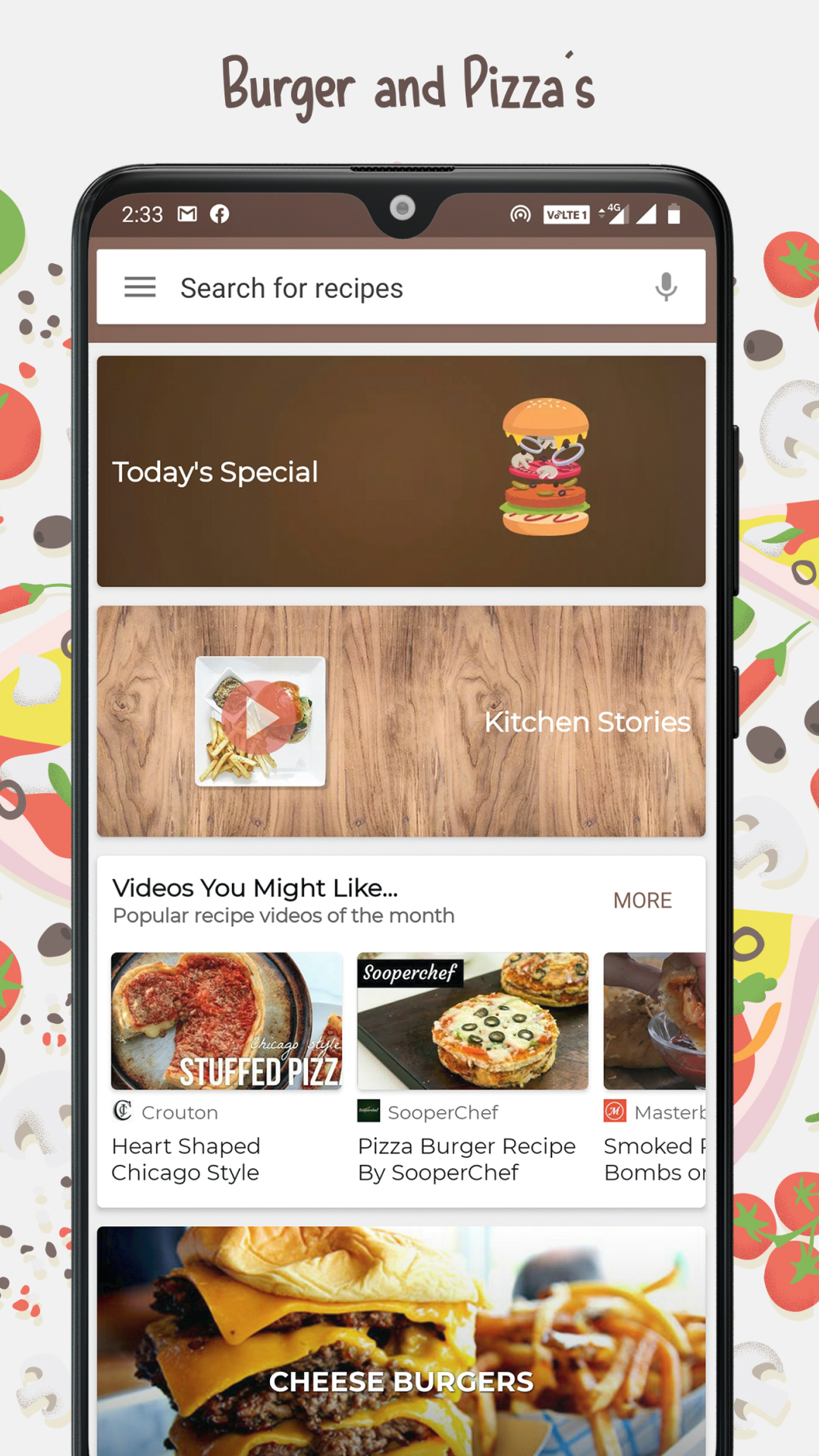 اسکرین شات 1 برنامه Burger and Pizza Recipes