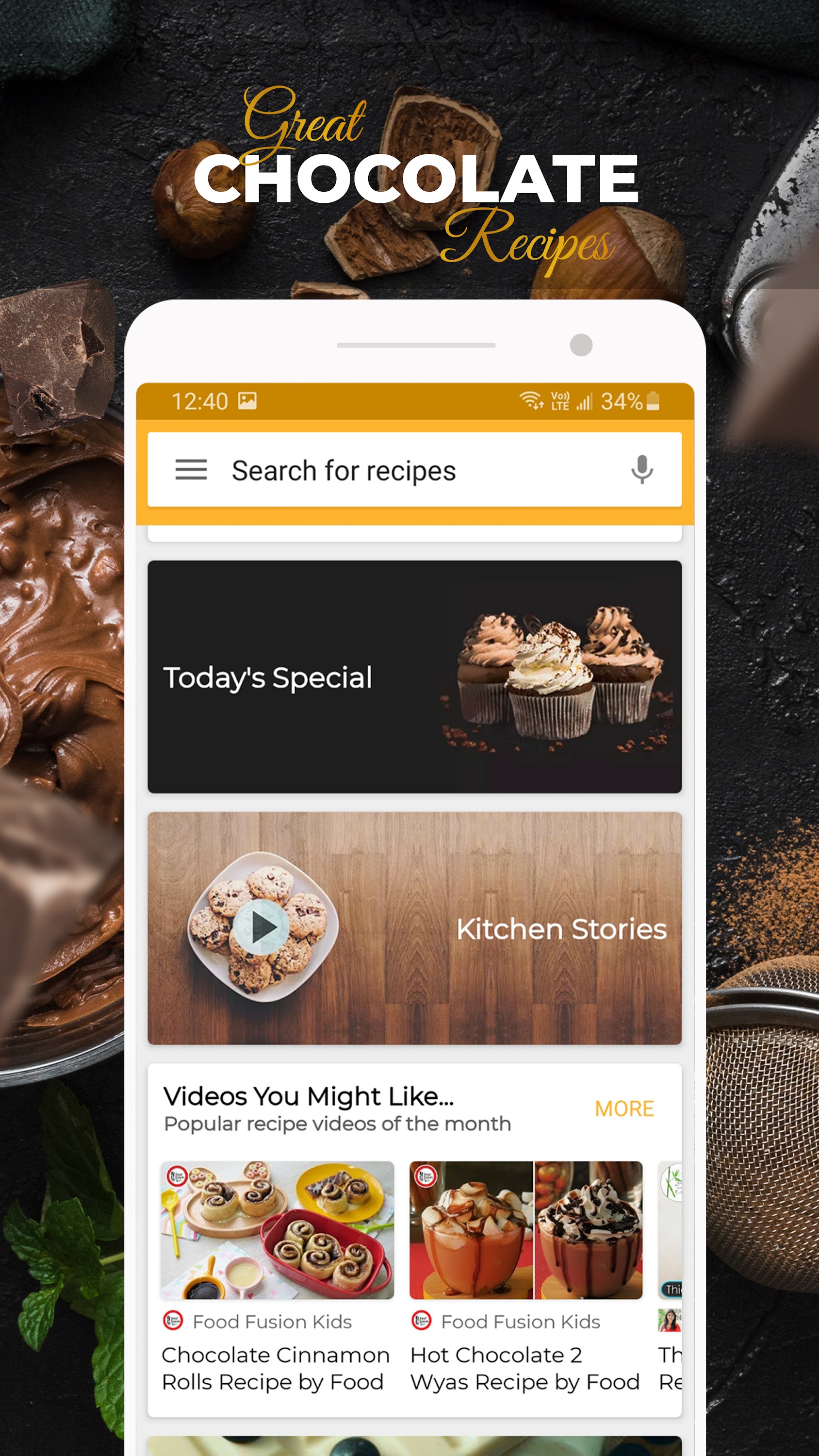 اسکرین شات 1 برنامه Chocolate Recipes:Cake Recipes