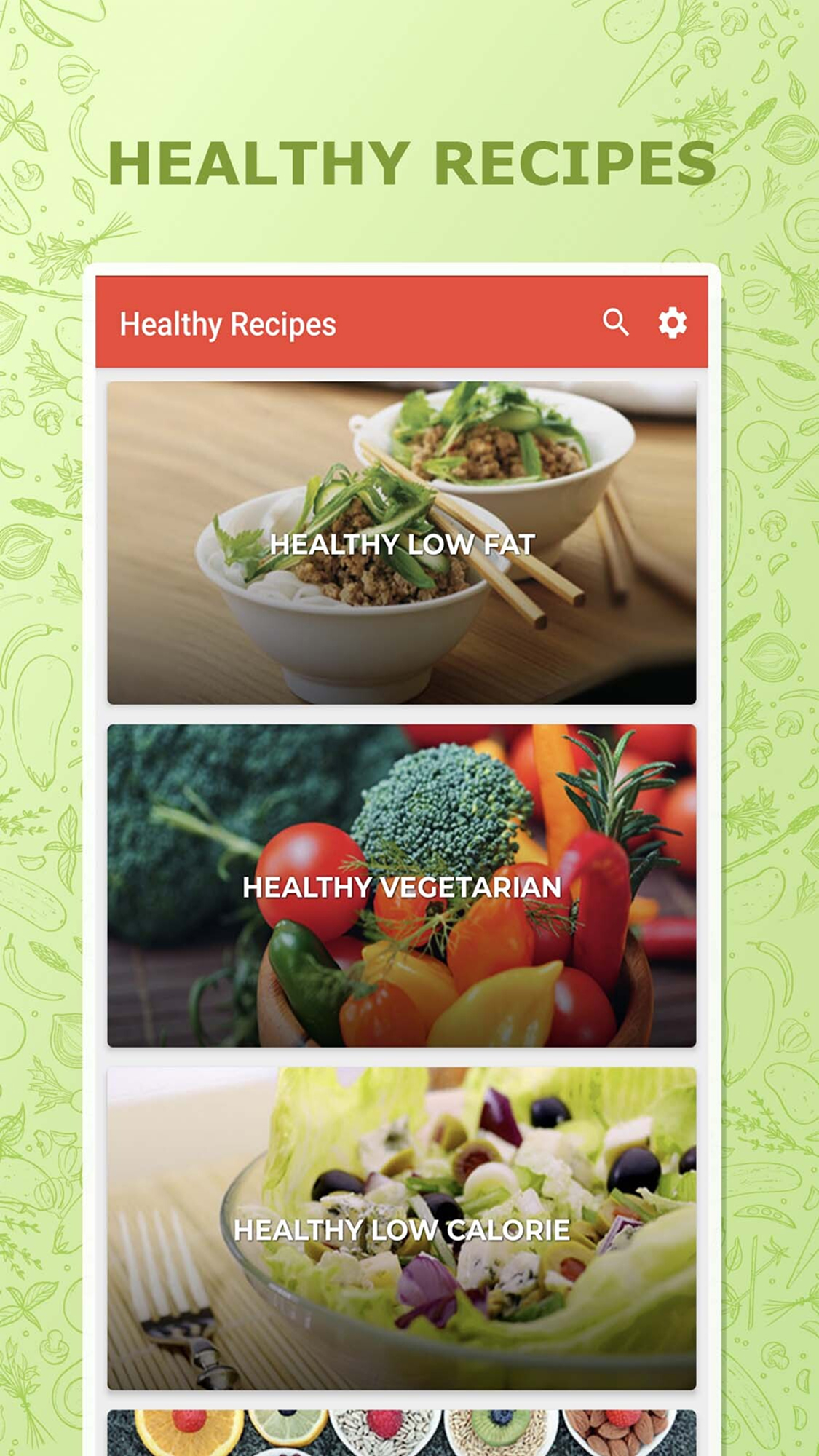 اسکرین شات 1 برنامه Healthy Recipes Cookbook App
