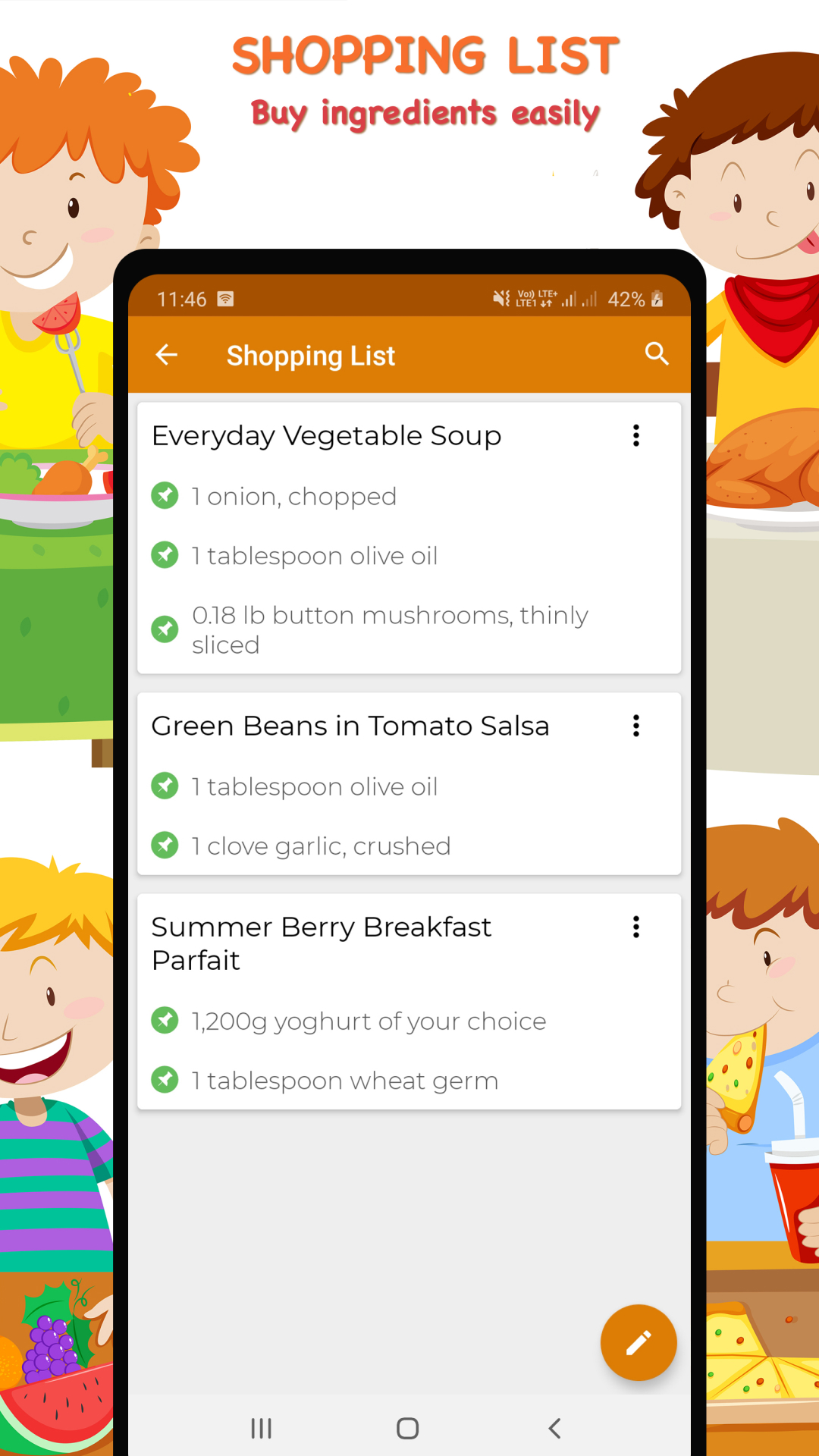 اسکرین شات 4 برنامه Recipes For Kids Diet App