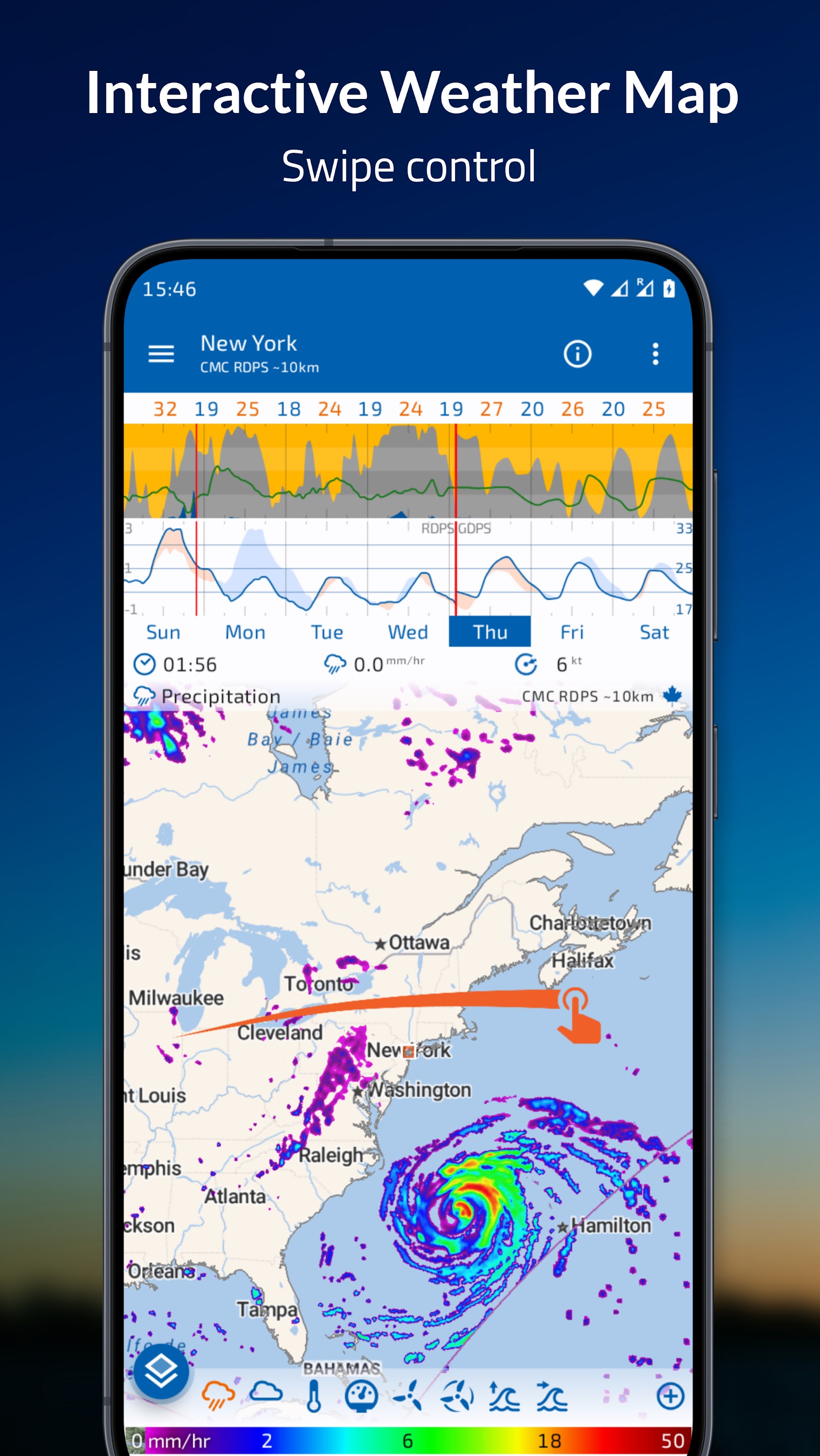 اسکرین شات 1 برنامه Flowx: Weather Map Forecast