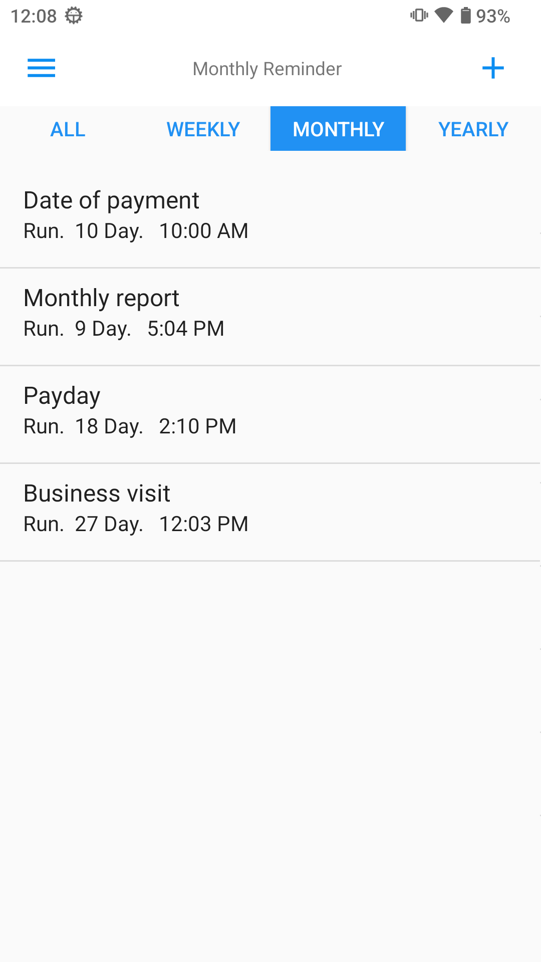 اسکرین شات 1 برنامه Monthly Reminder (Week/Year)