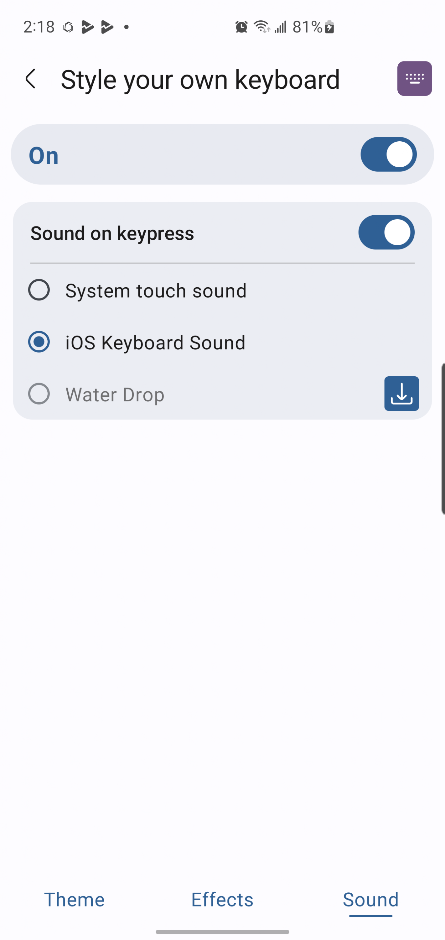 اسکرین شات 6 برنامه Keys Cafe - Make your keyboard