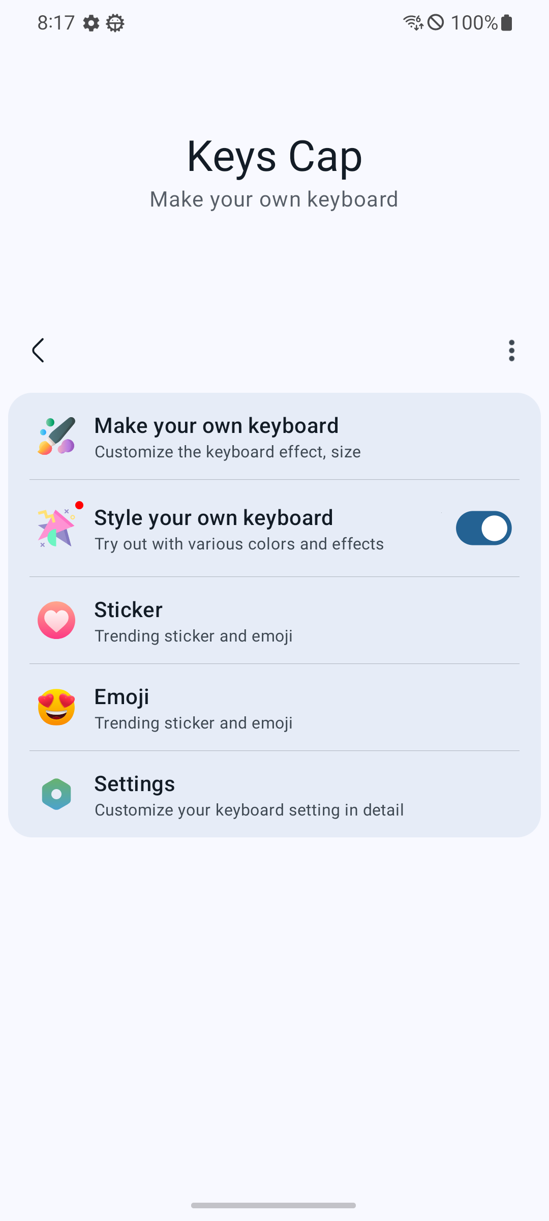 اسکرین شات 1 برنامه Keys Cap - Make Your Keyboard