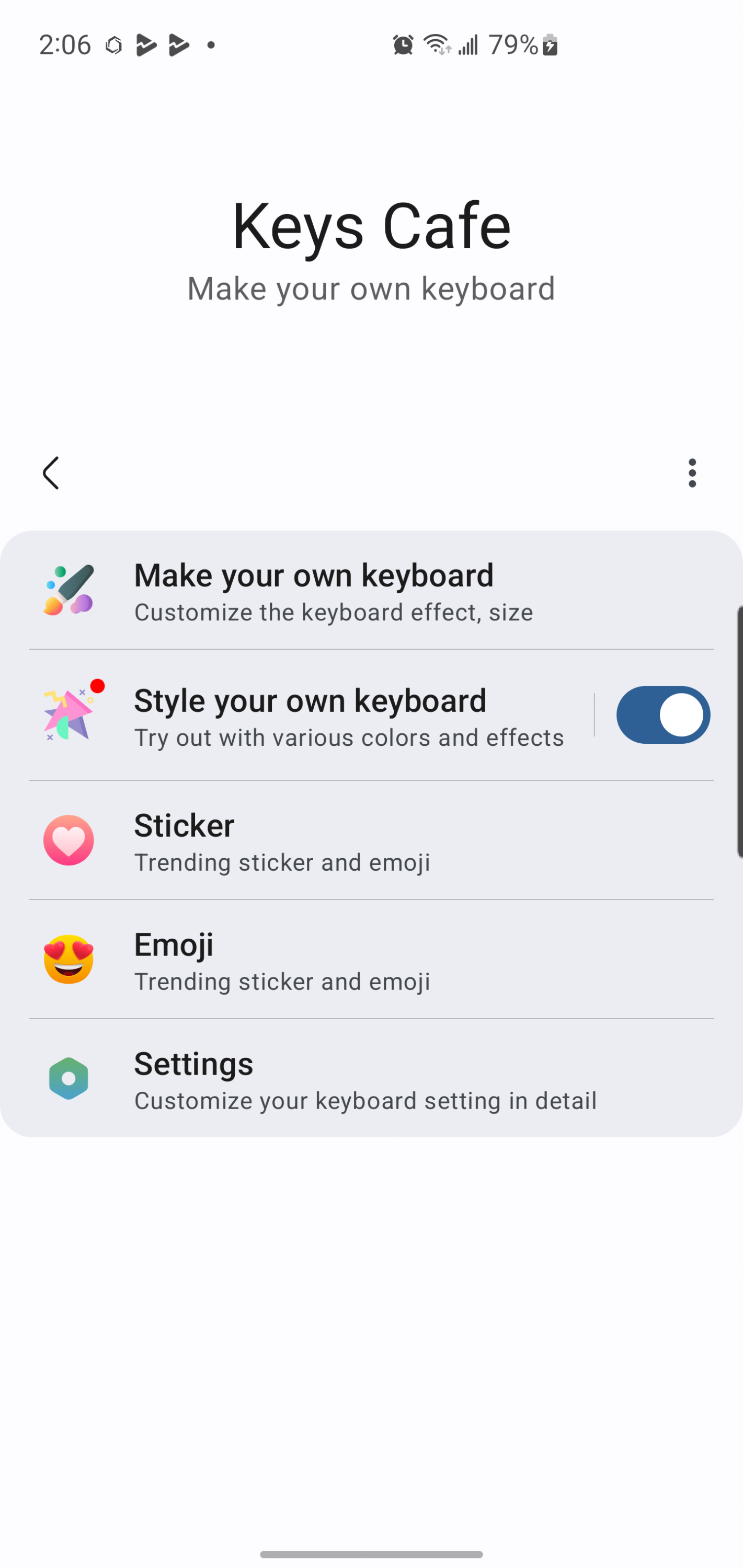 اسکرین شات 1 برنامه Keys Cafe - Make your keyboard