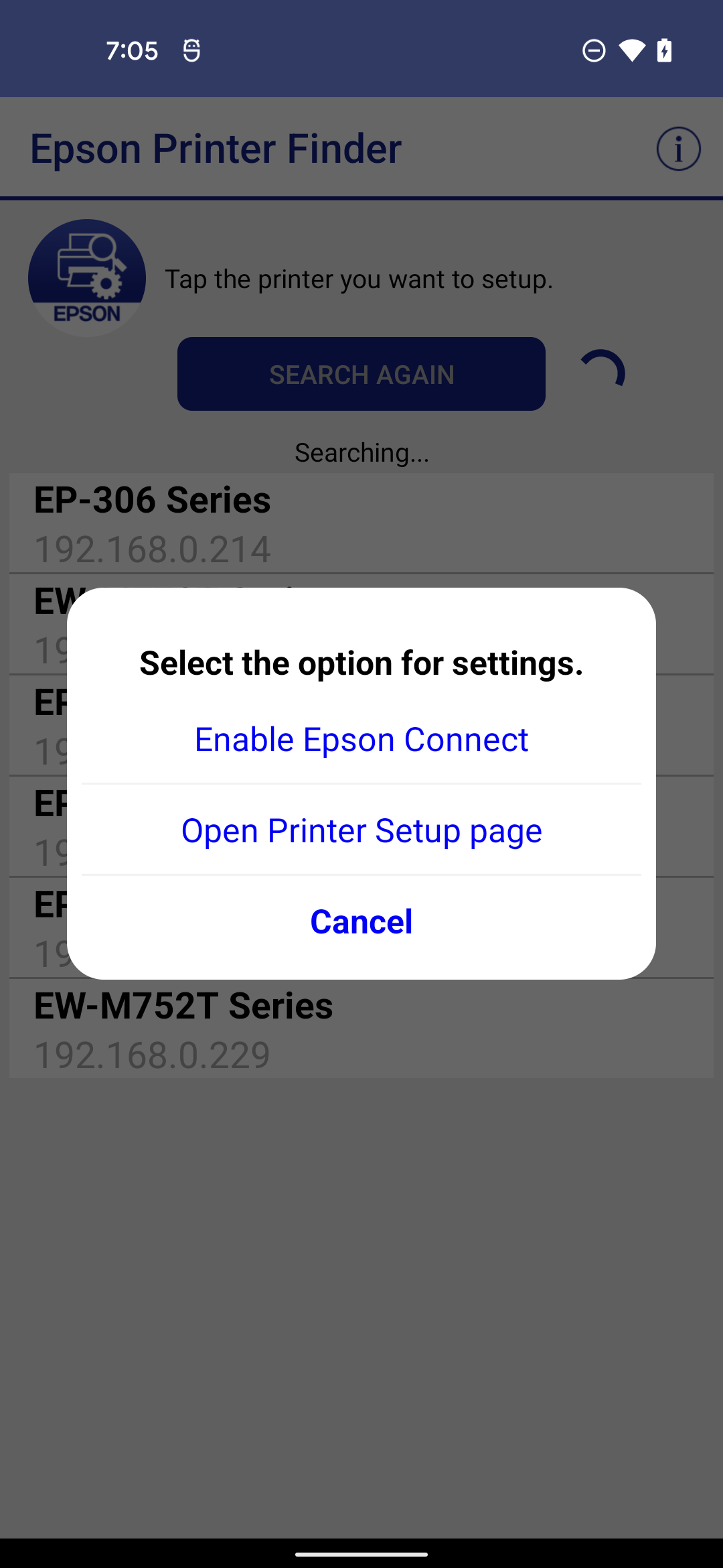 اسکرین شات 2 برنامه Epson Printer Finder