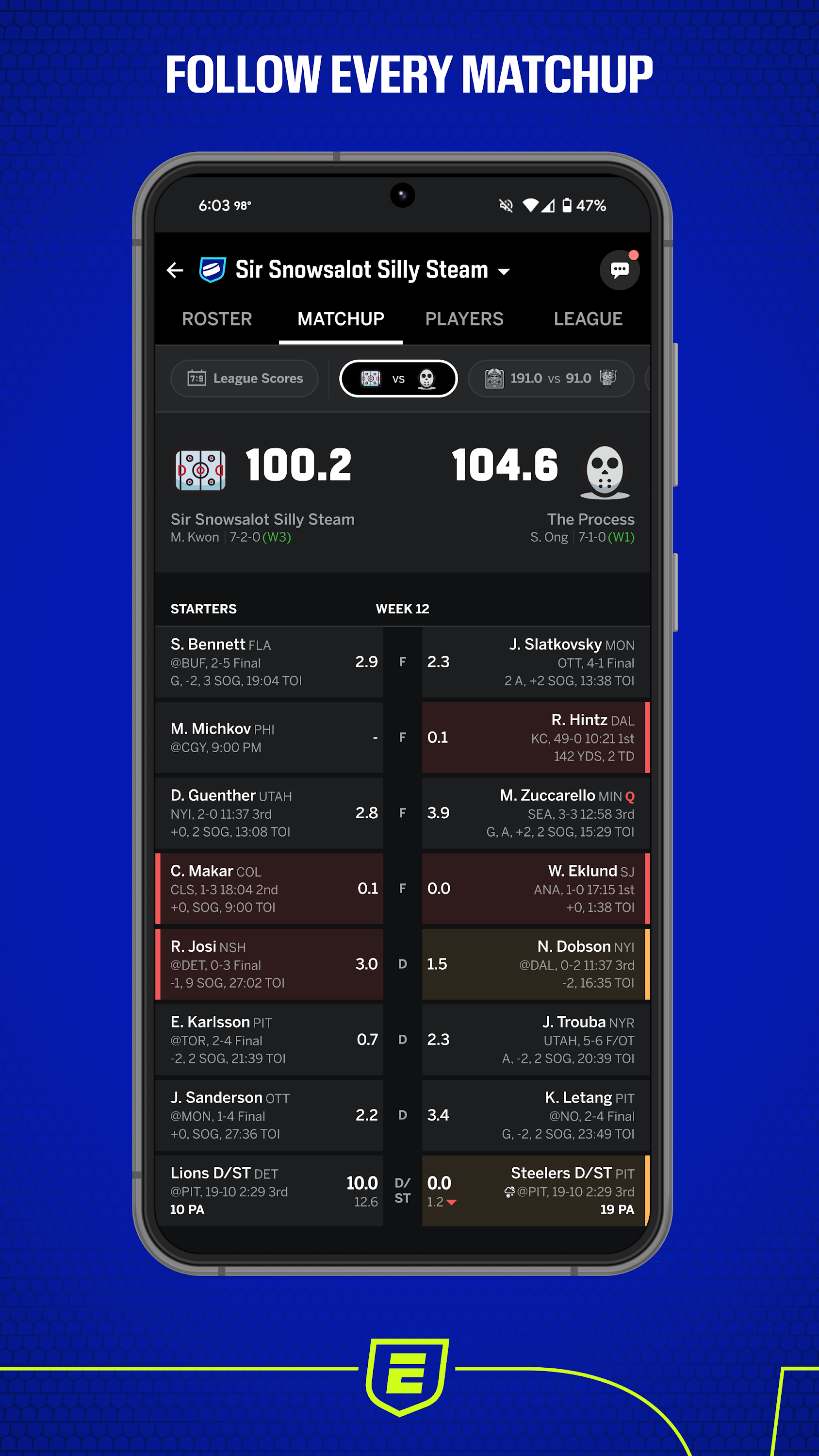 اسکرین شات 1 برنامه ESPN Fantasy Sports