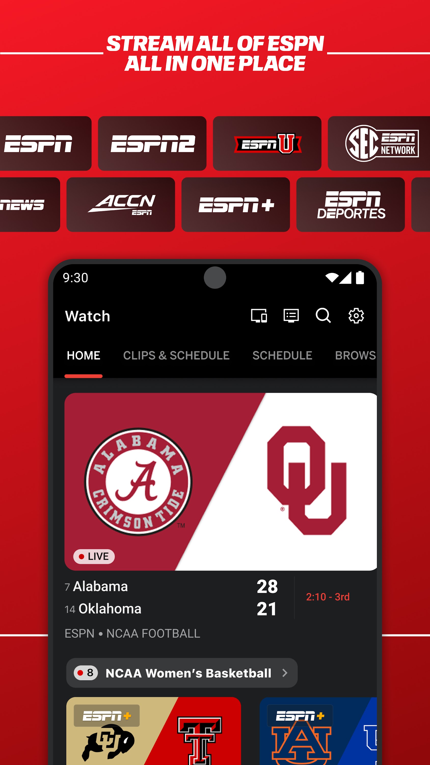 اسکرین شات 1 برنامه ESPN