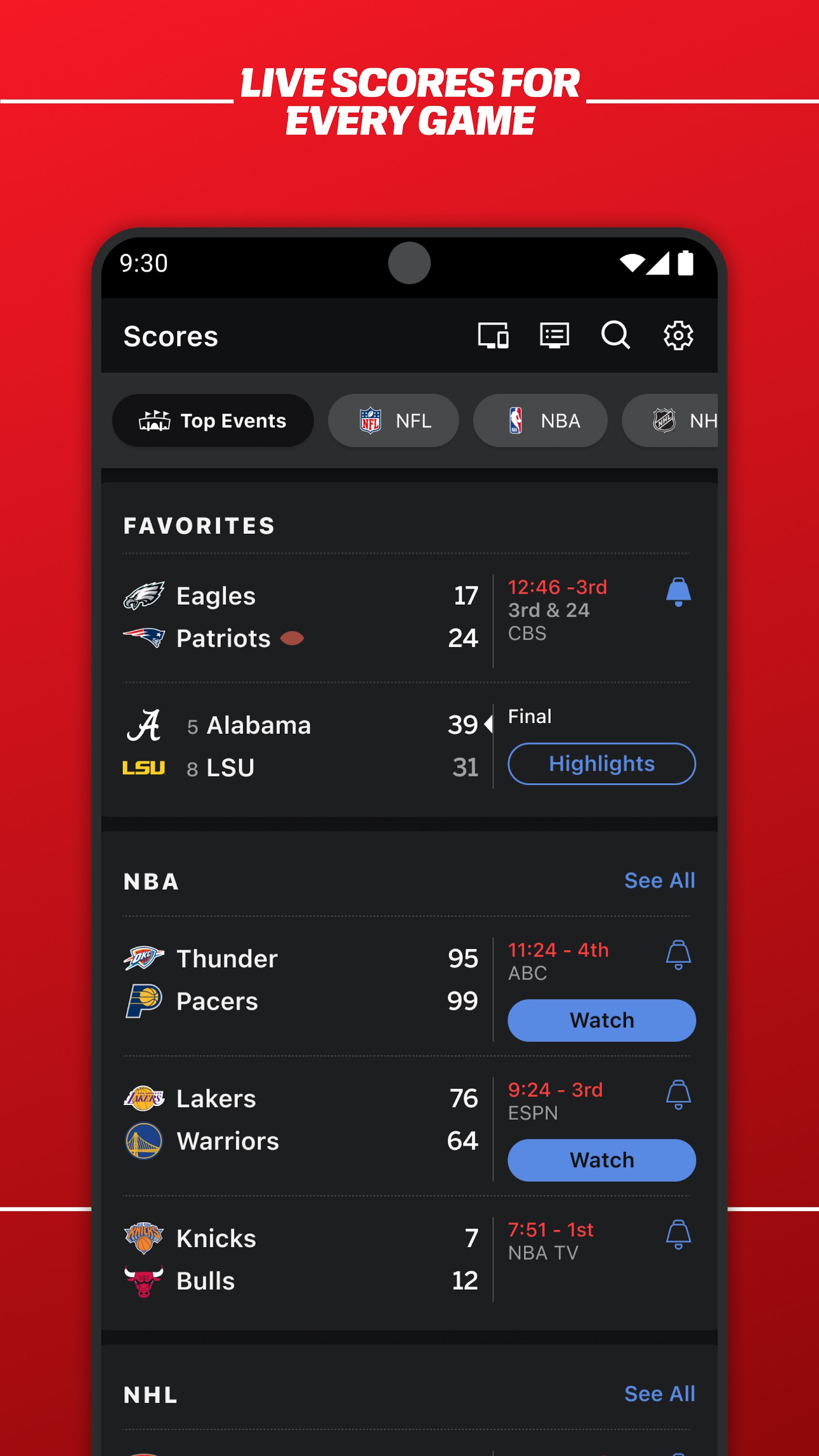 اسکرین شات 8 برنامه ESPN