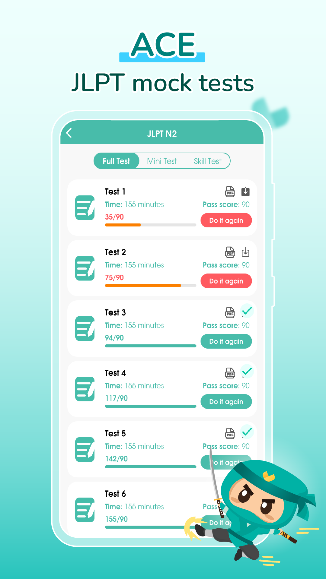 اسکرین شات 2 برنامه Migii JLPT: JLPT test N5-N1