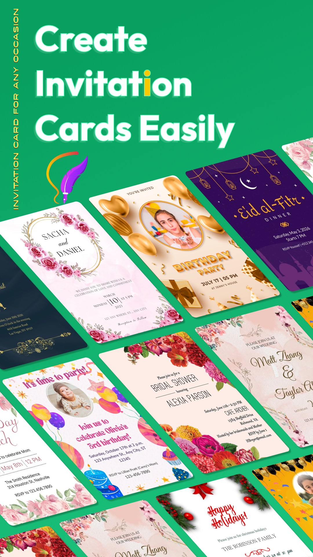 اسکرین شات 1 برنامه Stylish Invitation Card Maker