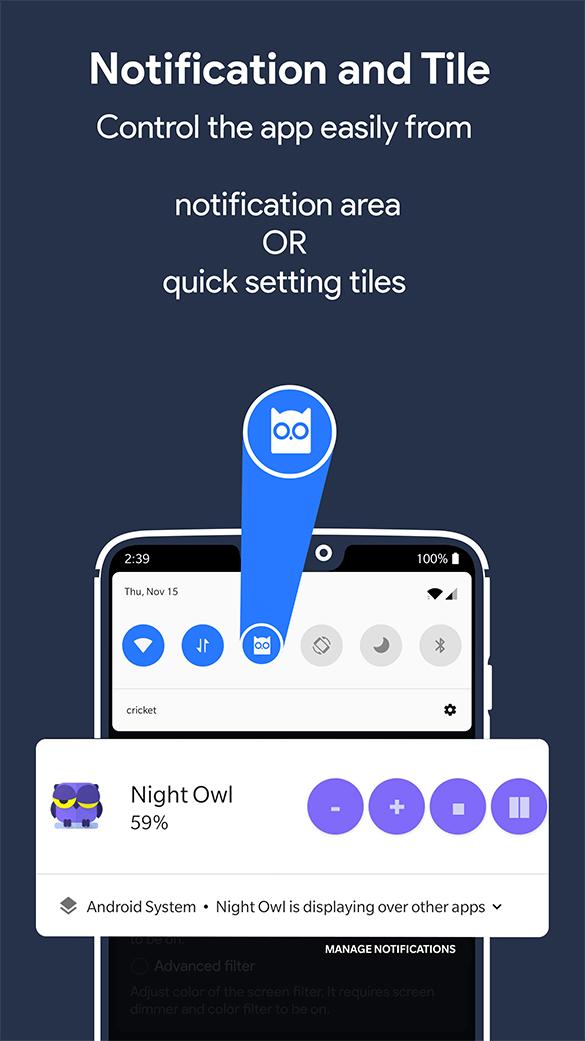 اسکرین شات 6 برنامه Night Owl - Screen Dimmer & Night Mode