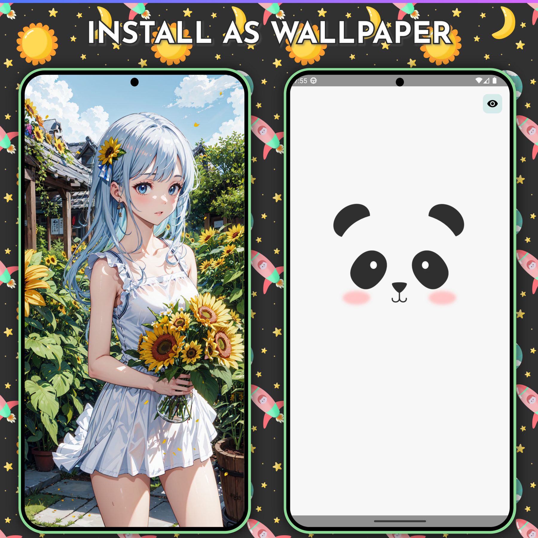 اسکرین شات 6 برنامه Cute Wallpapers - Kawaii