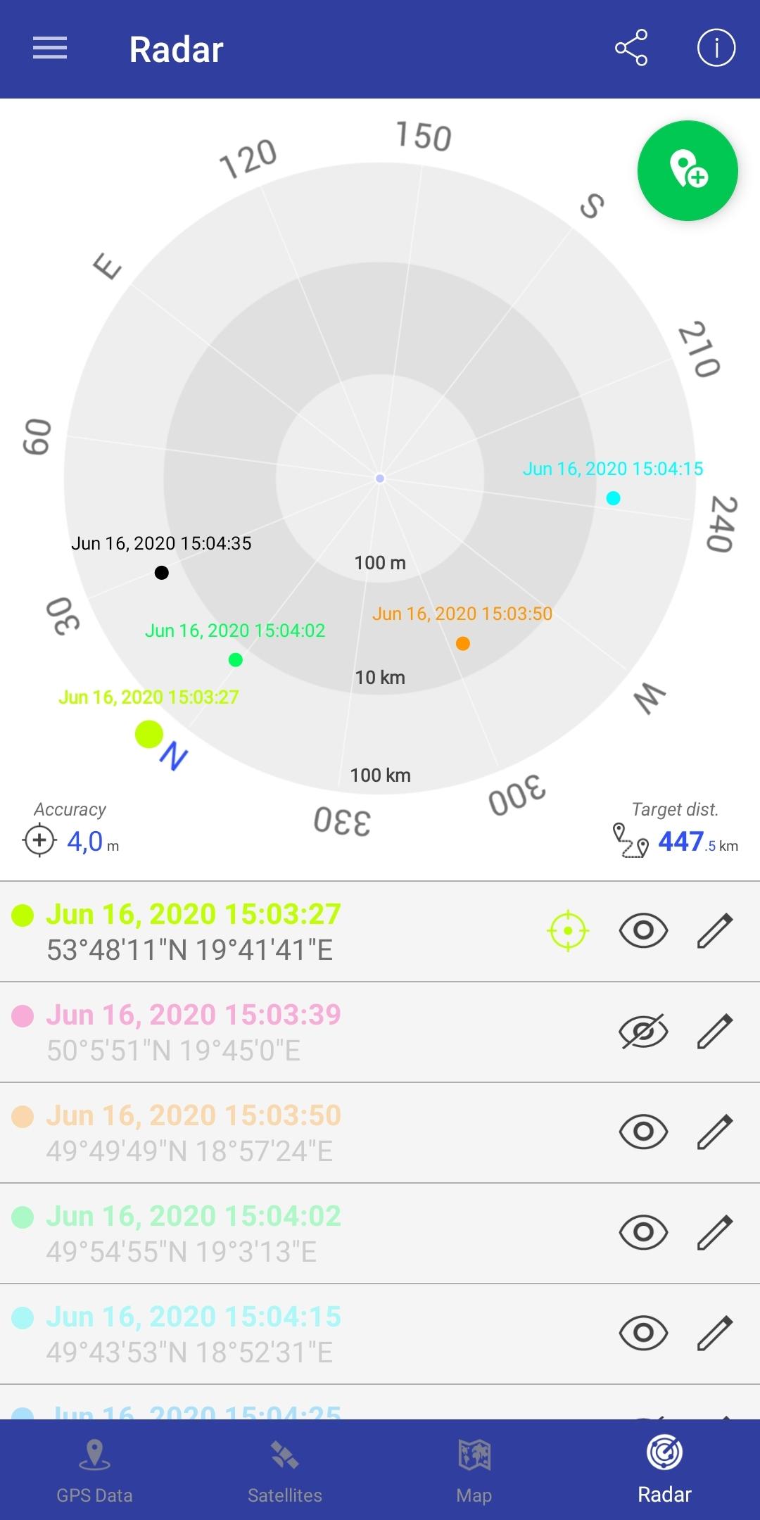 اسکرین شات 6 برنامه GPS Data