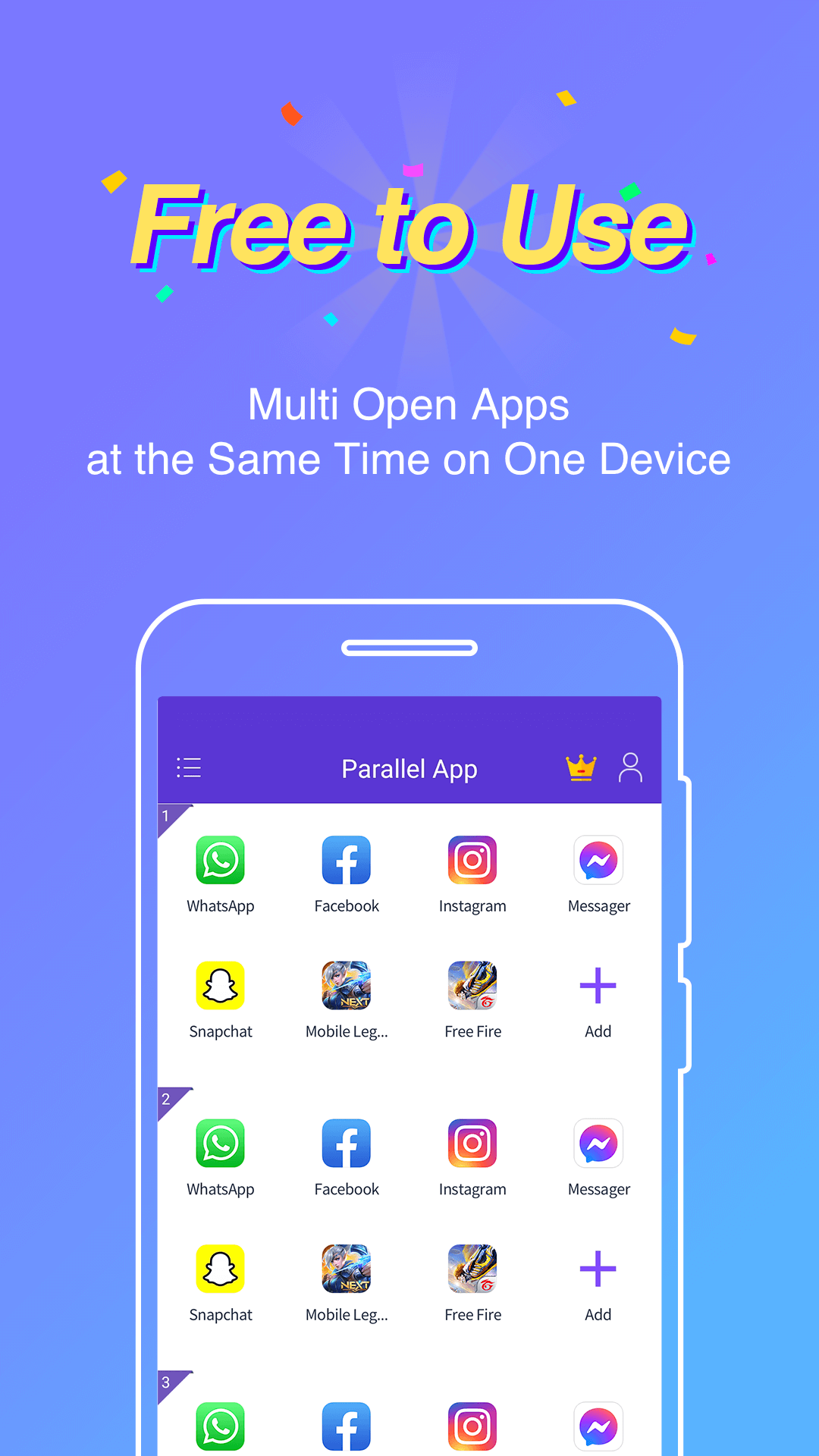 اسکرین شات 1 برنامه Parallel App - Dual App Cloner