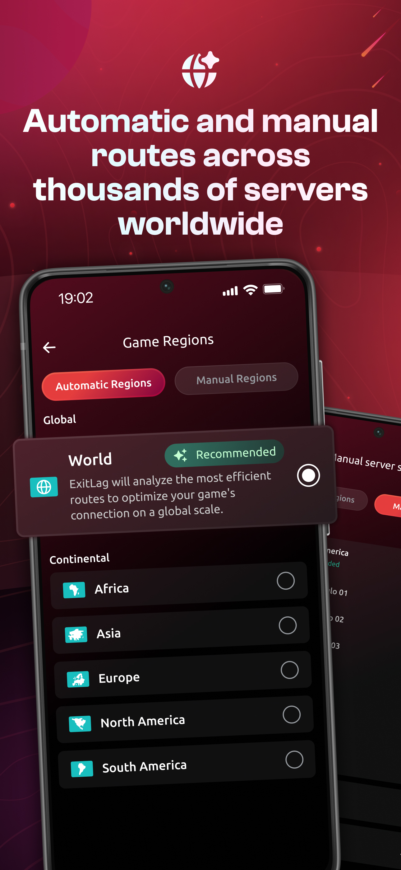اسکرین شات 2 برنامه ExitLag: Fix Ping Mobile & Lag