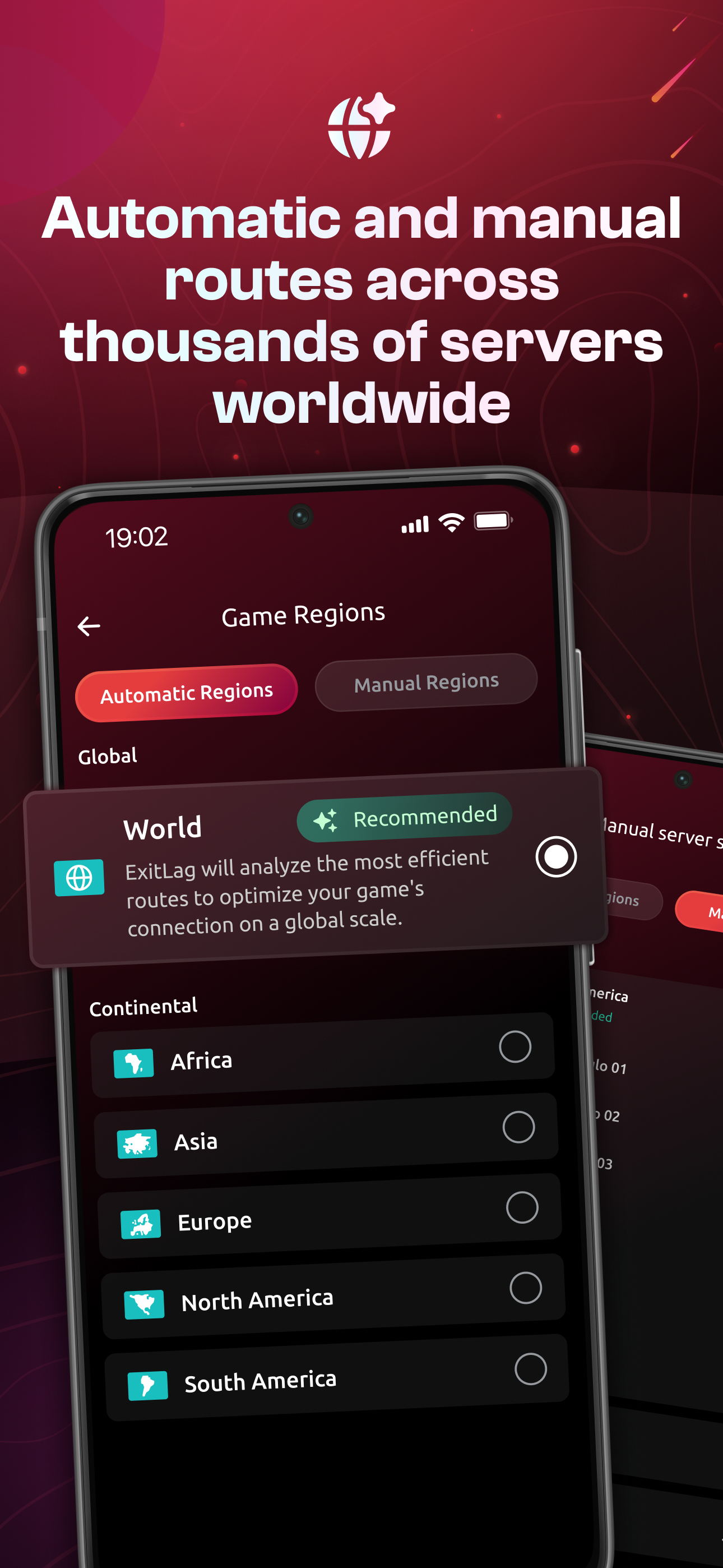 اسکرین شات 2 برنامه ExitLag: Fix Ping Mobile & Lag