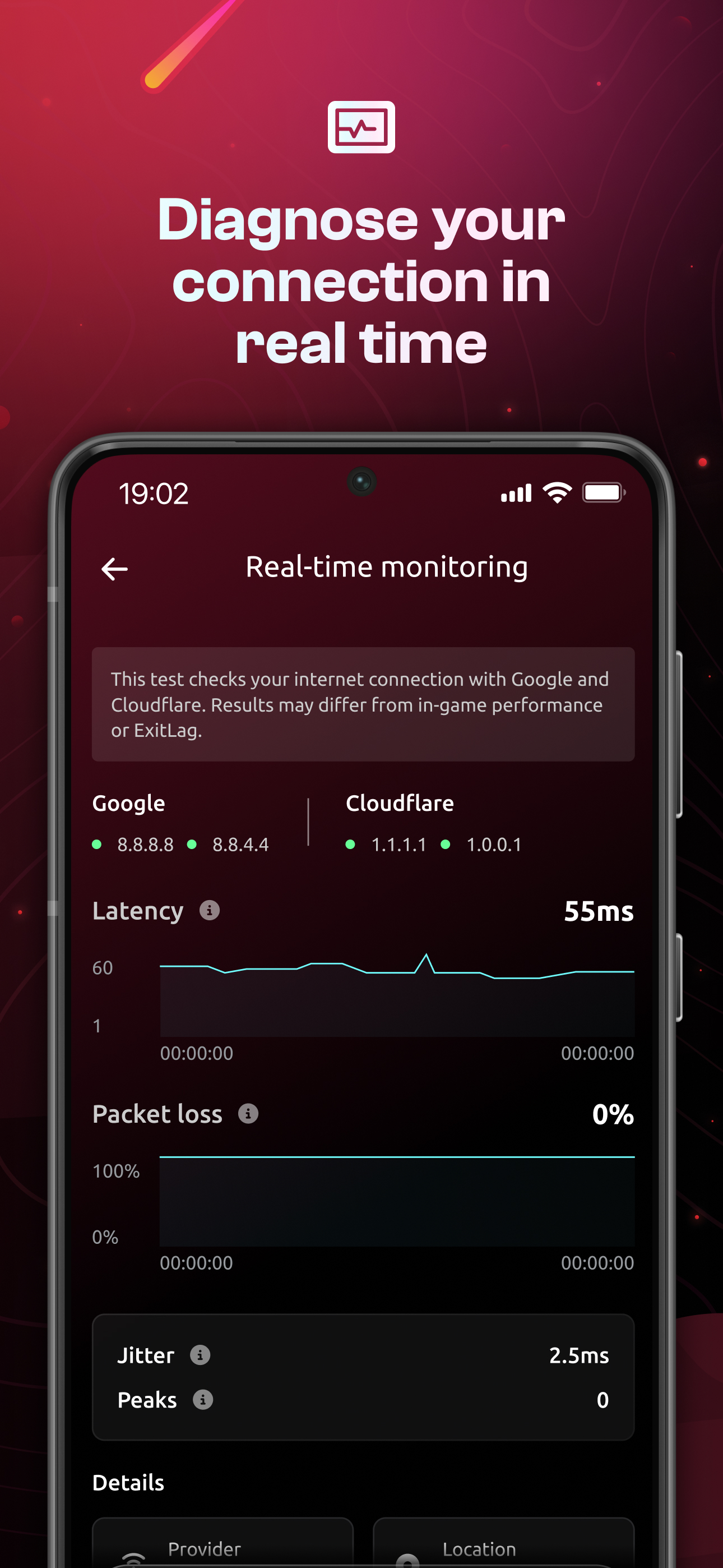 اسکرین شات 6 برنامه ExitLag: Fix Ping Mobile & Lag