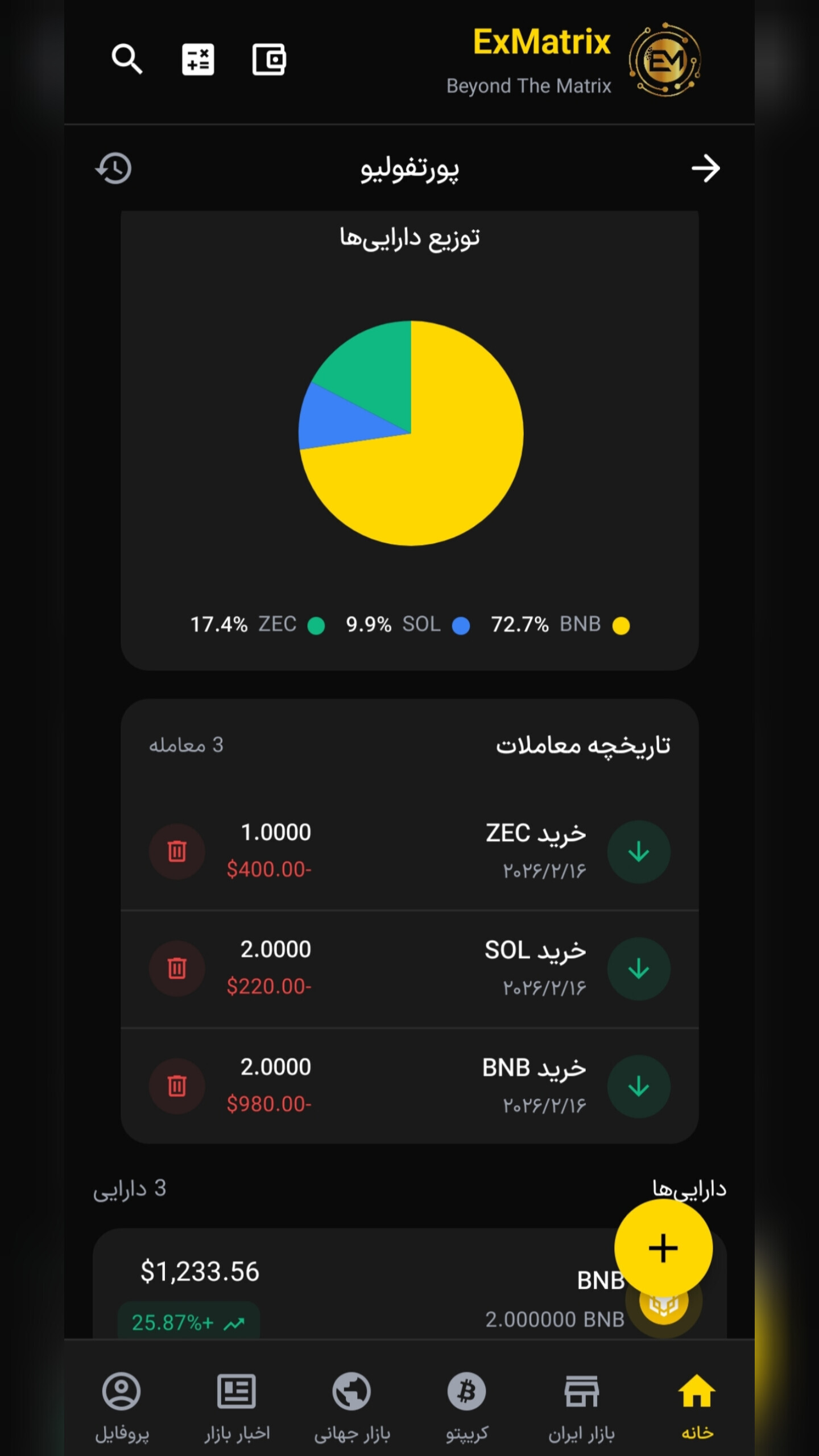 اسکرین شات 6 برنامه ‏‏اکس متریکس | قیمت لحظه ای بازار