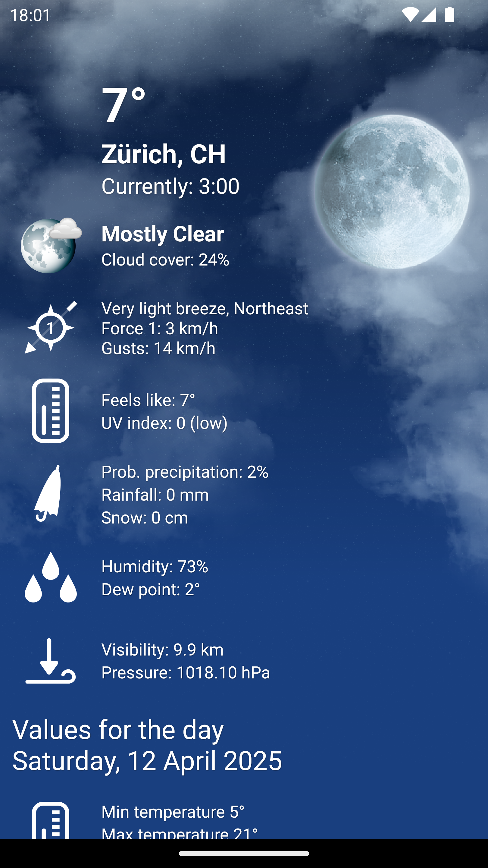 اسکرین شات 3 برنامه Weather Switzerland XL PRO