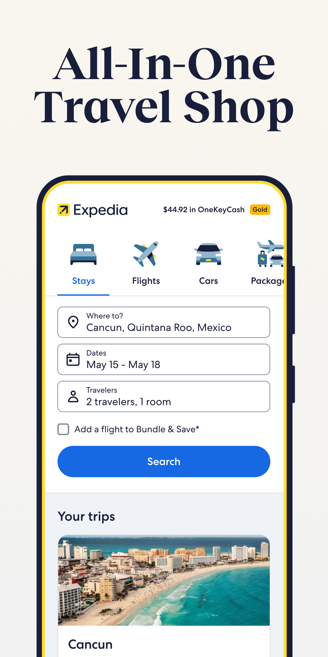 اسکرین شات 1 برنامه Expedia: Hotels, Flights, Cars