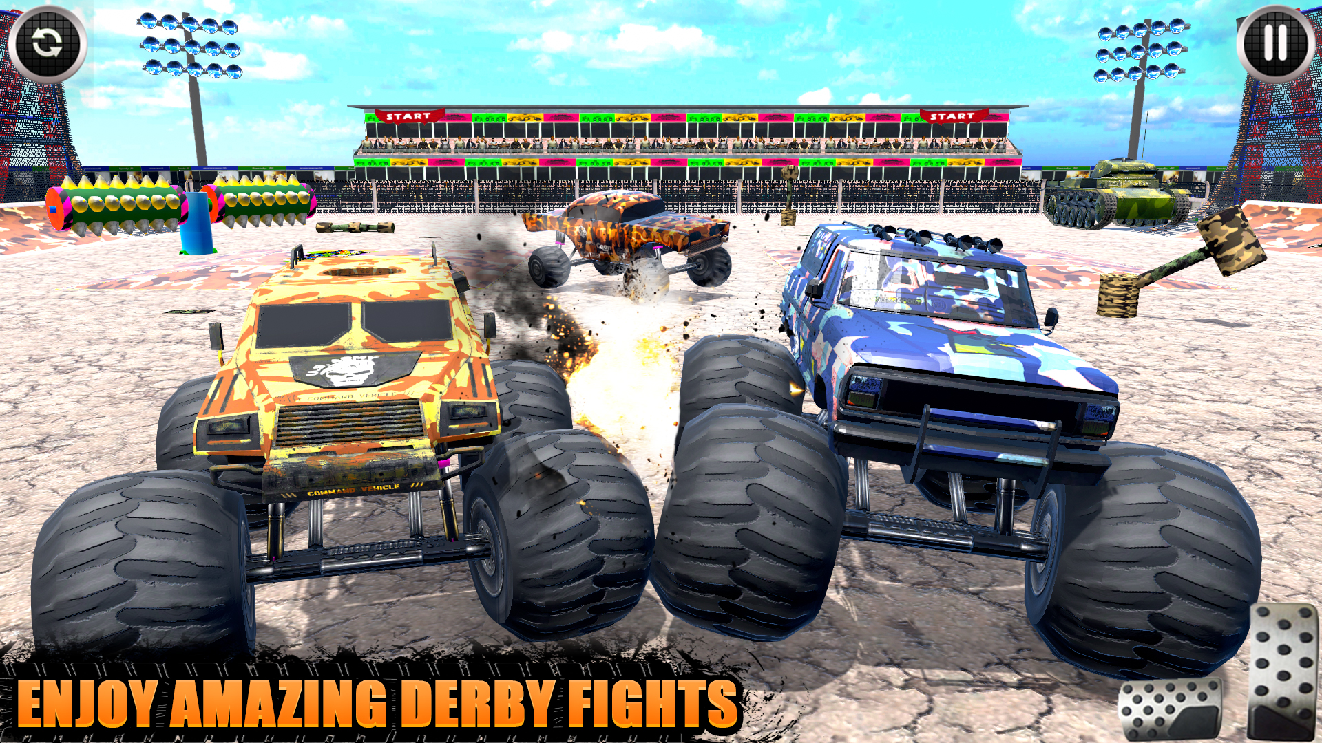 اسکرین شات 1 بازی Army Monster Truck Game Derby