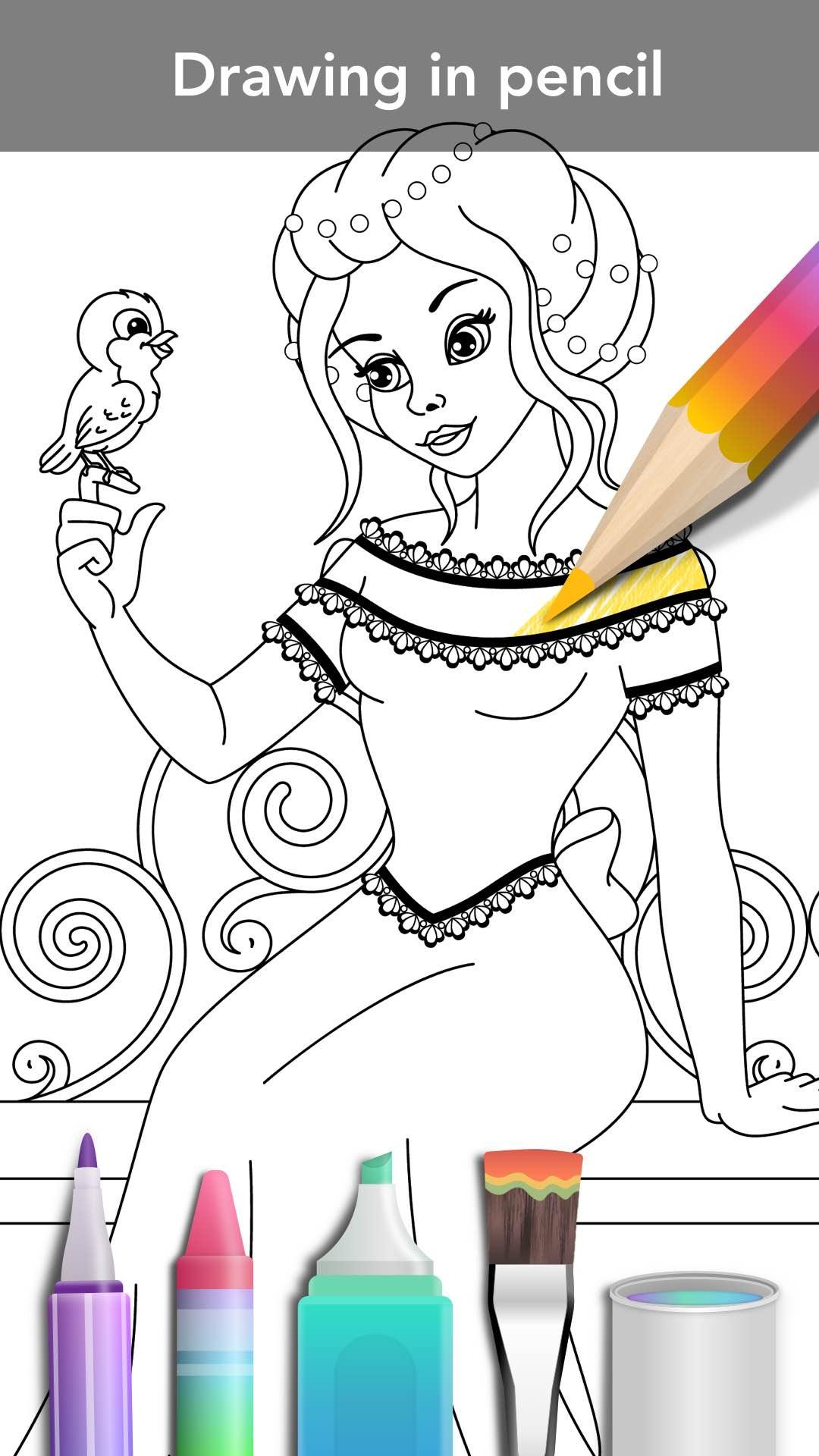 اسکرین شات 3 بازی Princess coloring book