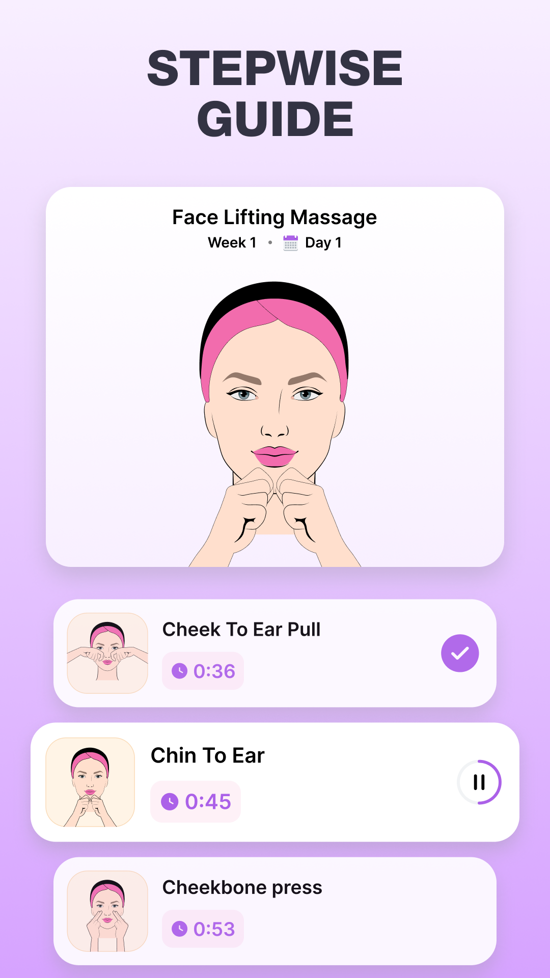اسکرین شات 3 برنامه Face Yoga Exercise & Face Lift