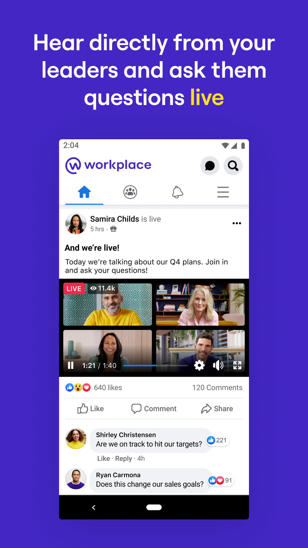 اسکرین شات 3 برنامه Workplace from Meta