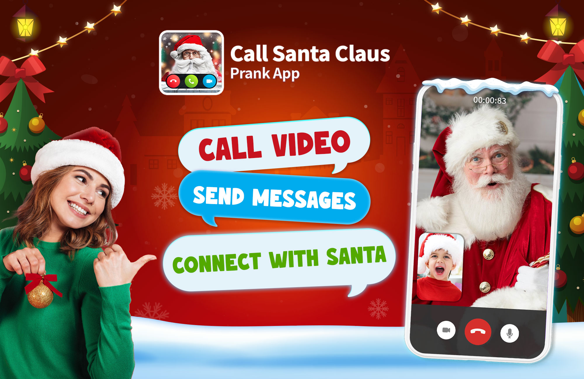 اسکرین شات 1 برنامه Call Santa 2 - Prank App