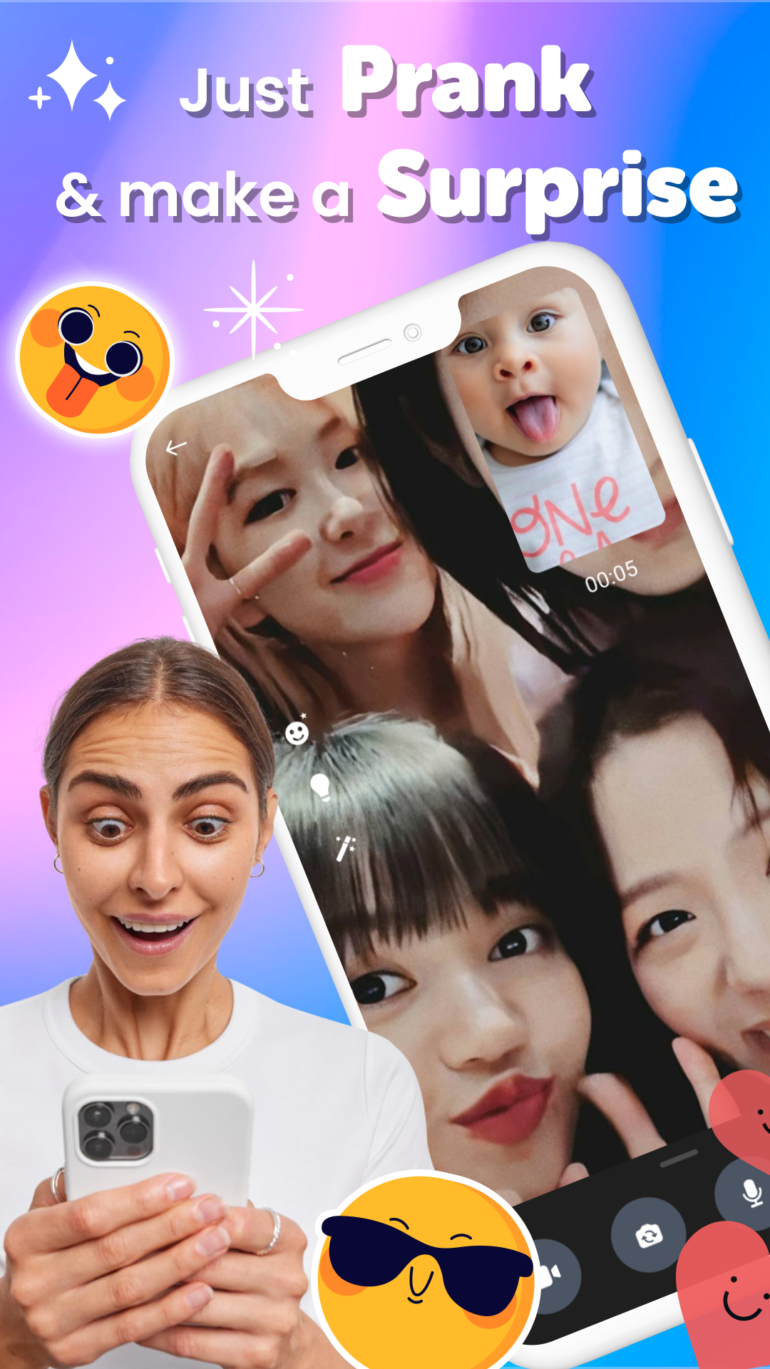 اسکرین شات 3 برنامه Fake Video Call - Prank App