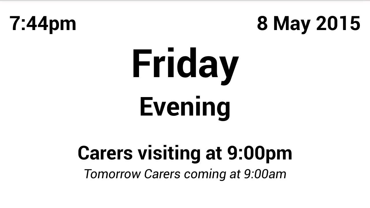 اسکرین شات 1 برنامه Dementia/Digital Diary/Clock