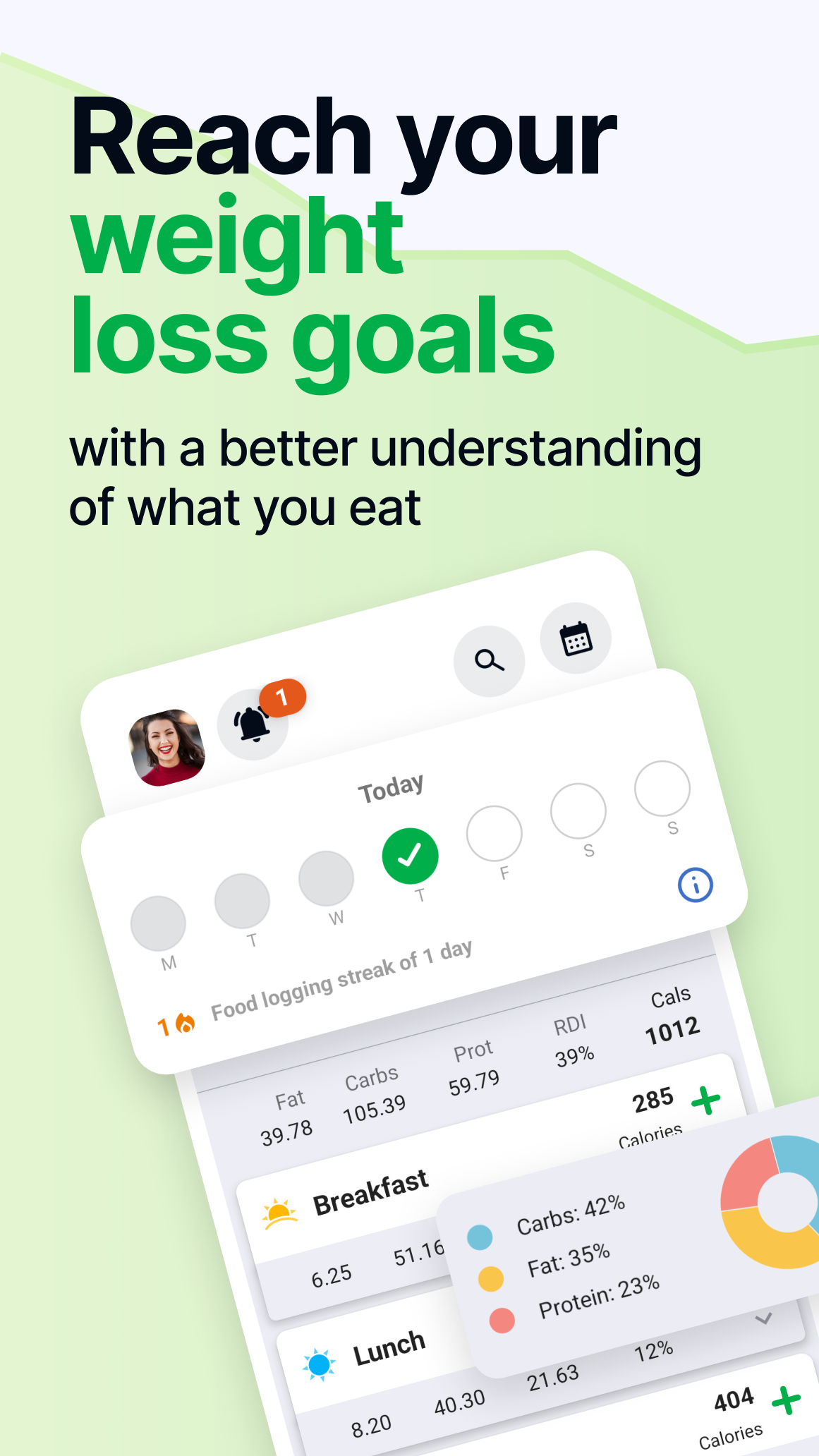 اسکرین شات 1 برنامه Calorie Counter by fatsecret