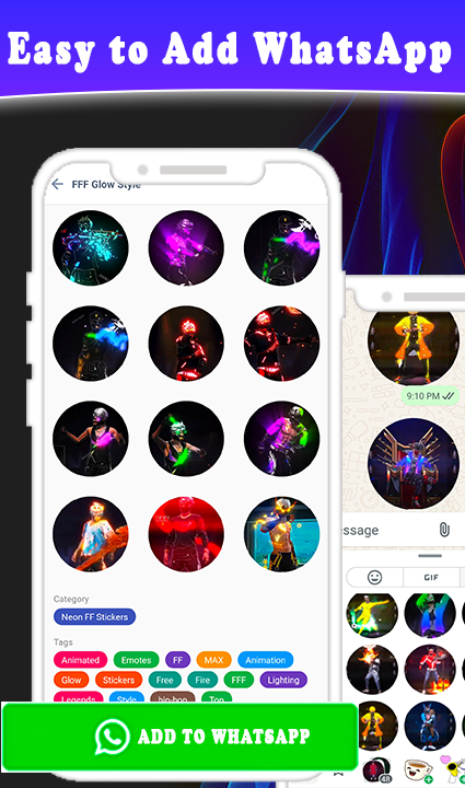 اسکرین شات 5 برنامه FFF FF Stickers - WAStickerApp